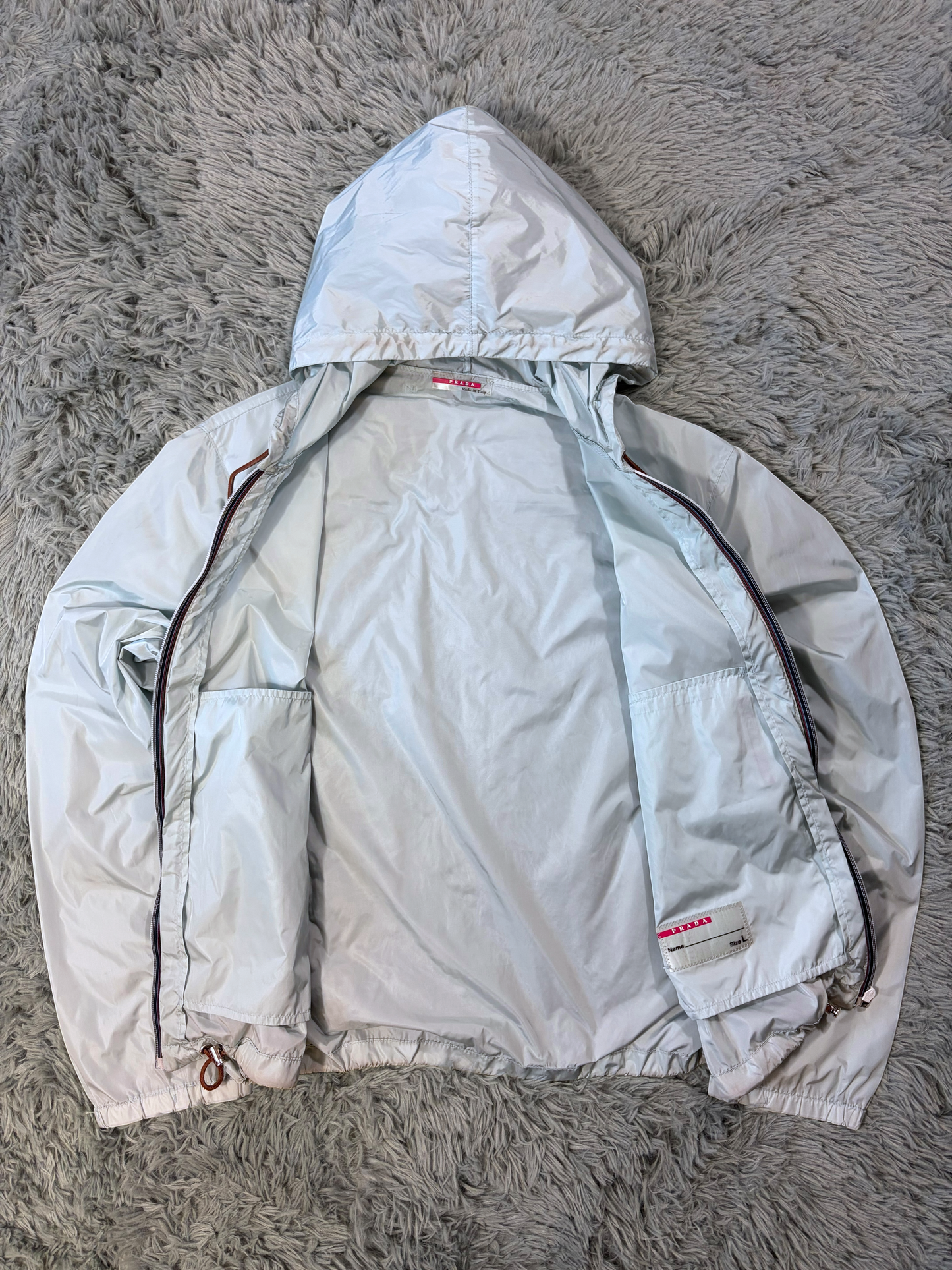 Prada Sport 00’s Ice Blue Contrast Detailed Nylon Windbreaker - M/L