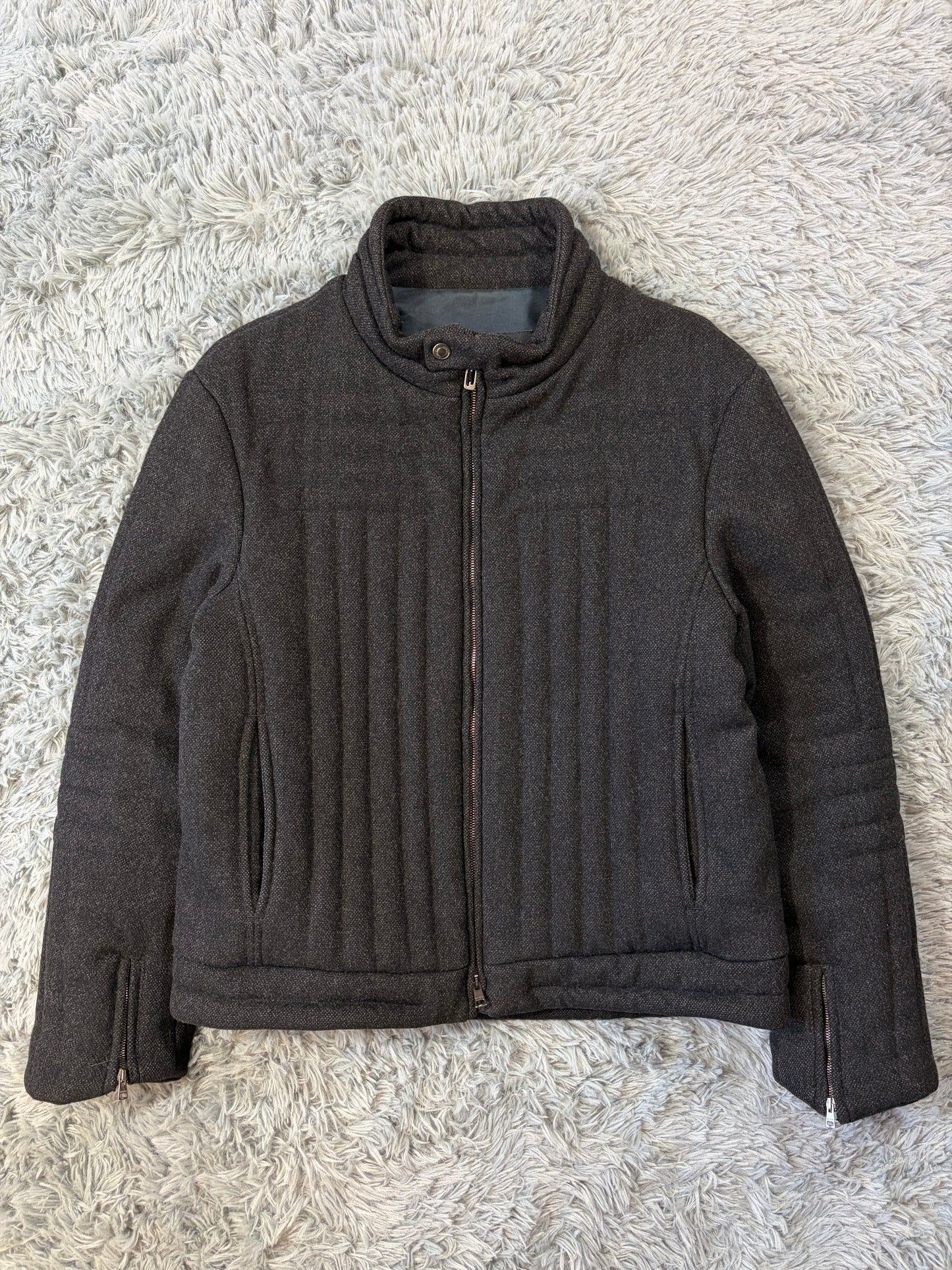 Gucci by Tom Ford AW00 Wool 3D Ribbed Runway Biker Jacket - IT50