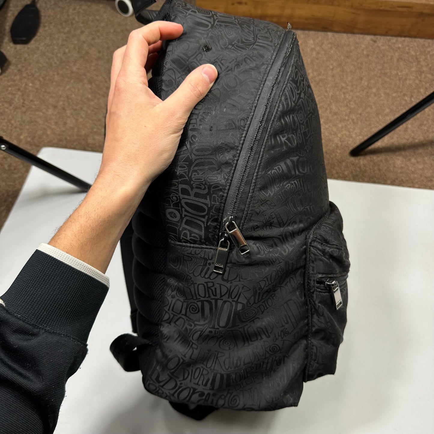 Dior x Stussy 2020 Riders Monogram Logo Nylon Backpack