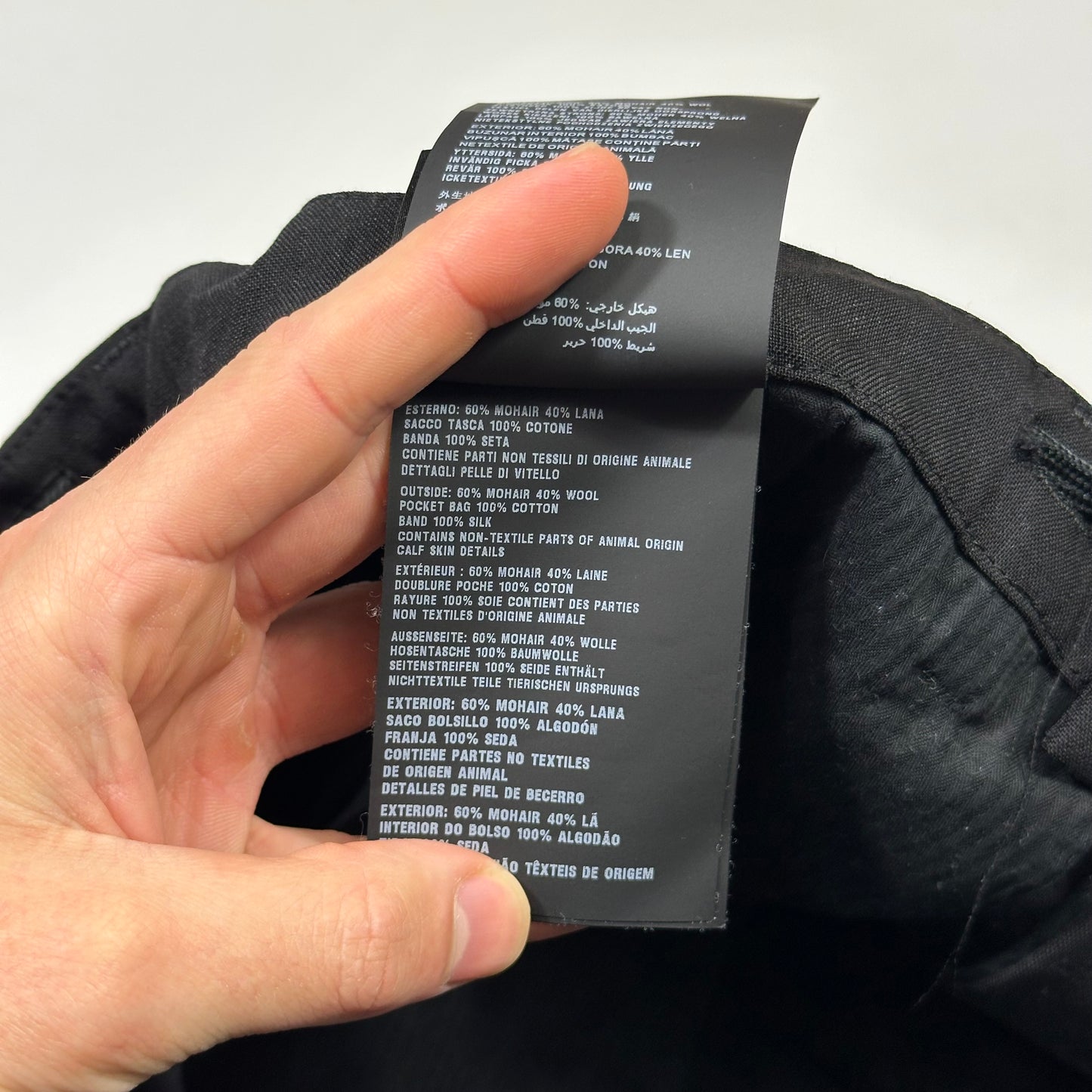 Prada Milano 2022 Mohair & Wool Striped Plaque Logo Trousers - IT50 (L)