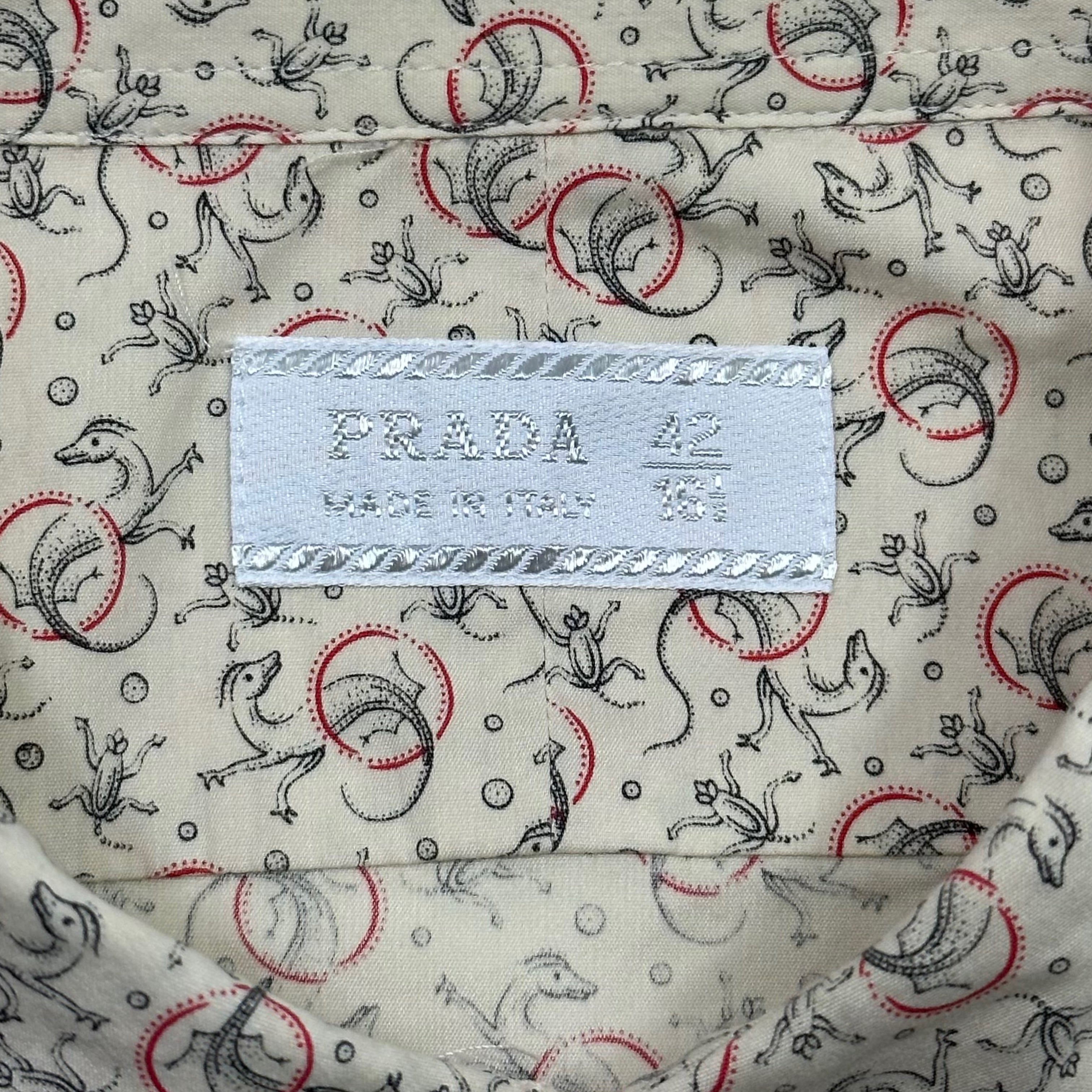 Prada Milano 00 s Dragons Animal Print Shirt L