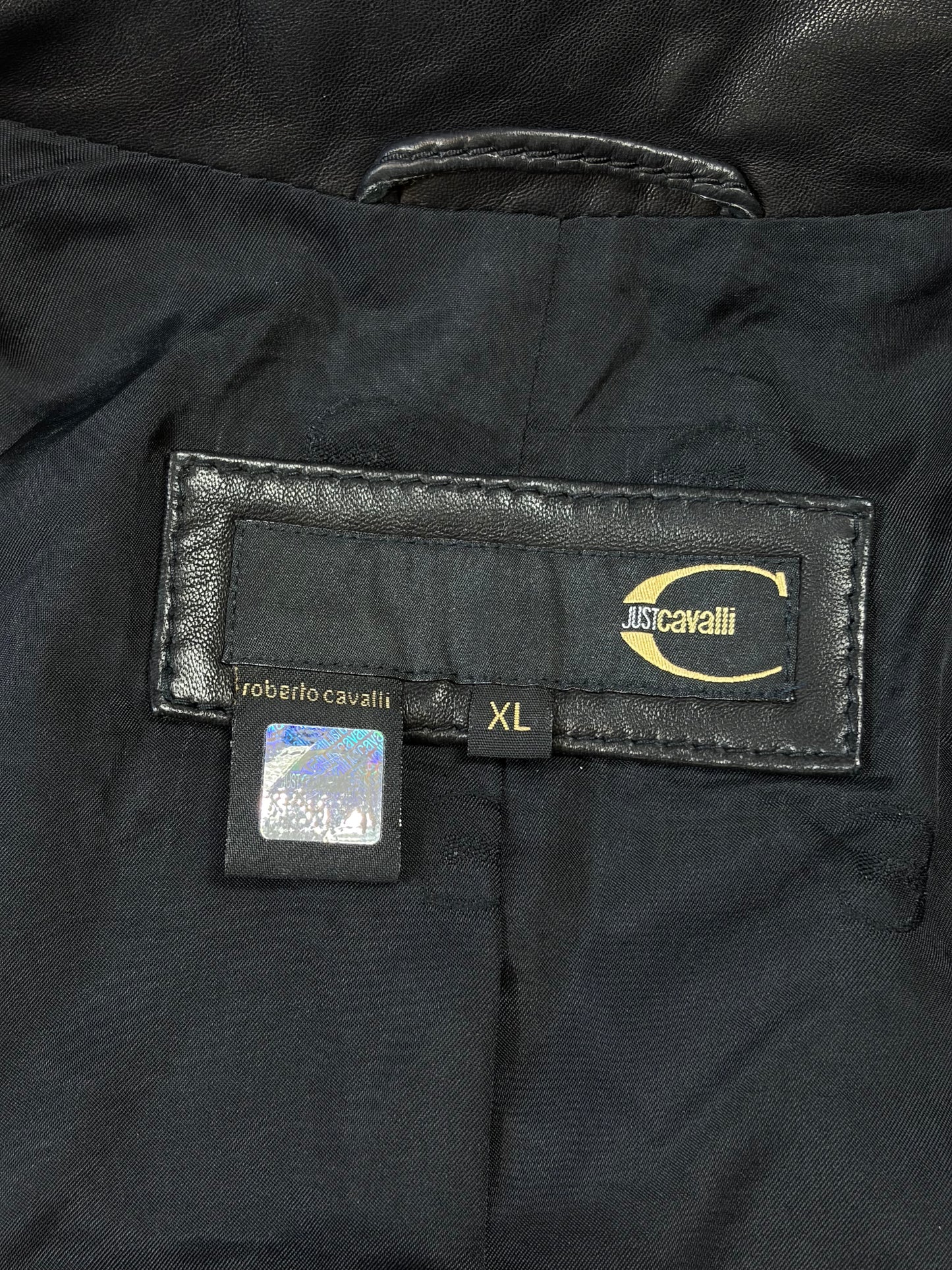 Just Cavalli SS08 Leather Quilted Multipocket Panelled Biker Jacket - L