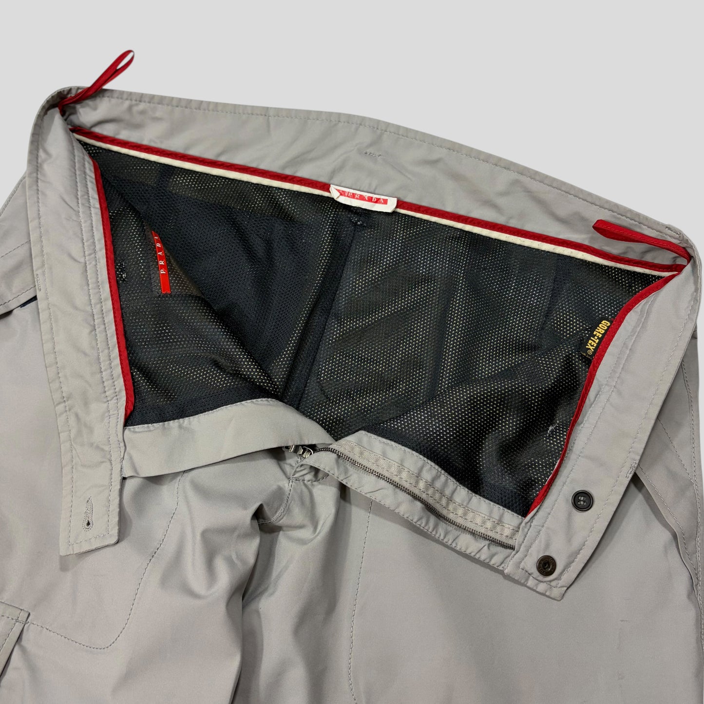 Prada Challenge 2003 Goretex Red Logo Cargo Trousers - IT52