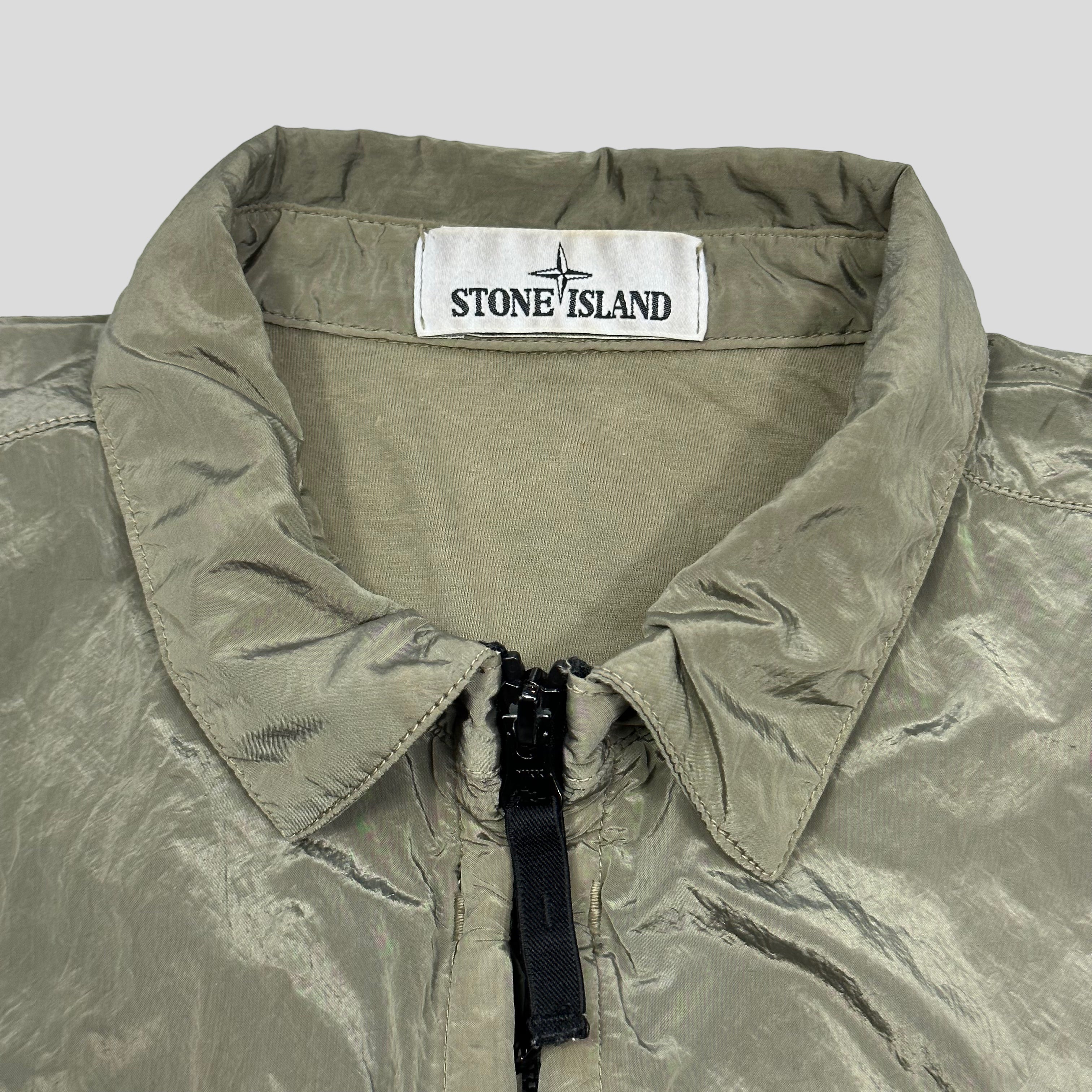 Stone Island Khaki Nylon Metal Overshirt Jacket M Warmwaves