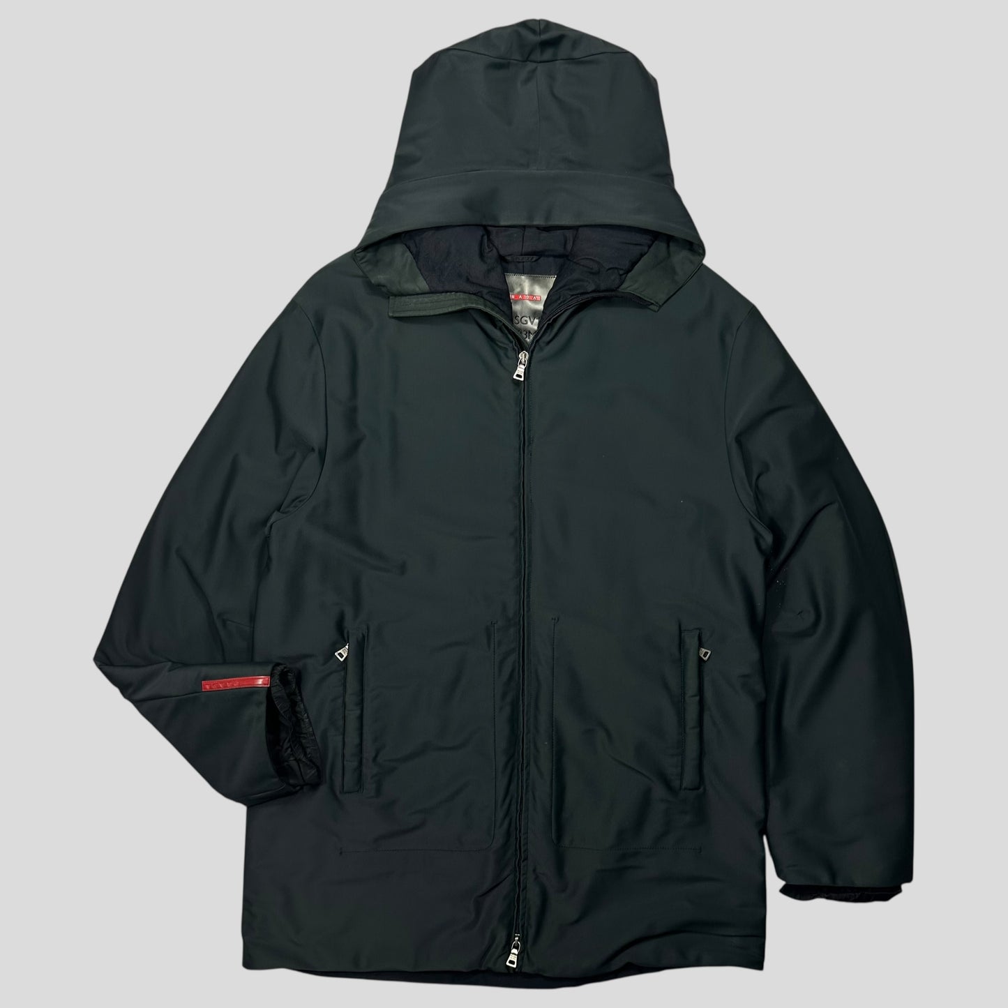 Prada Sport AW00 Beekeeper Hood Soft Touch Nylon Parka Jacket - IT52