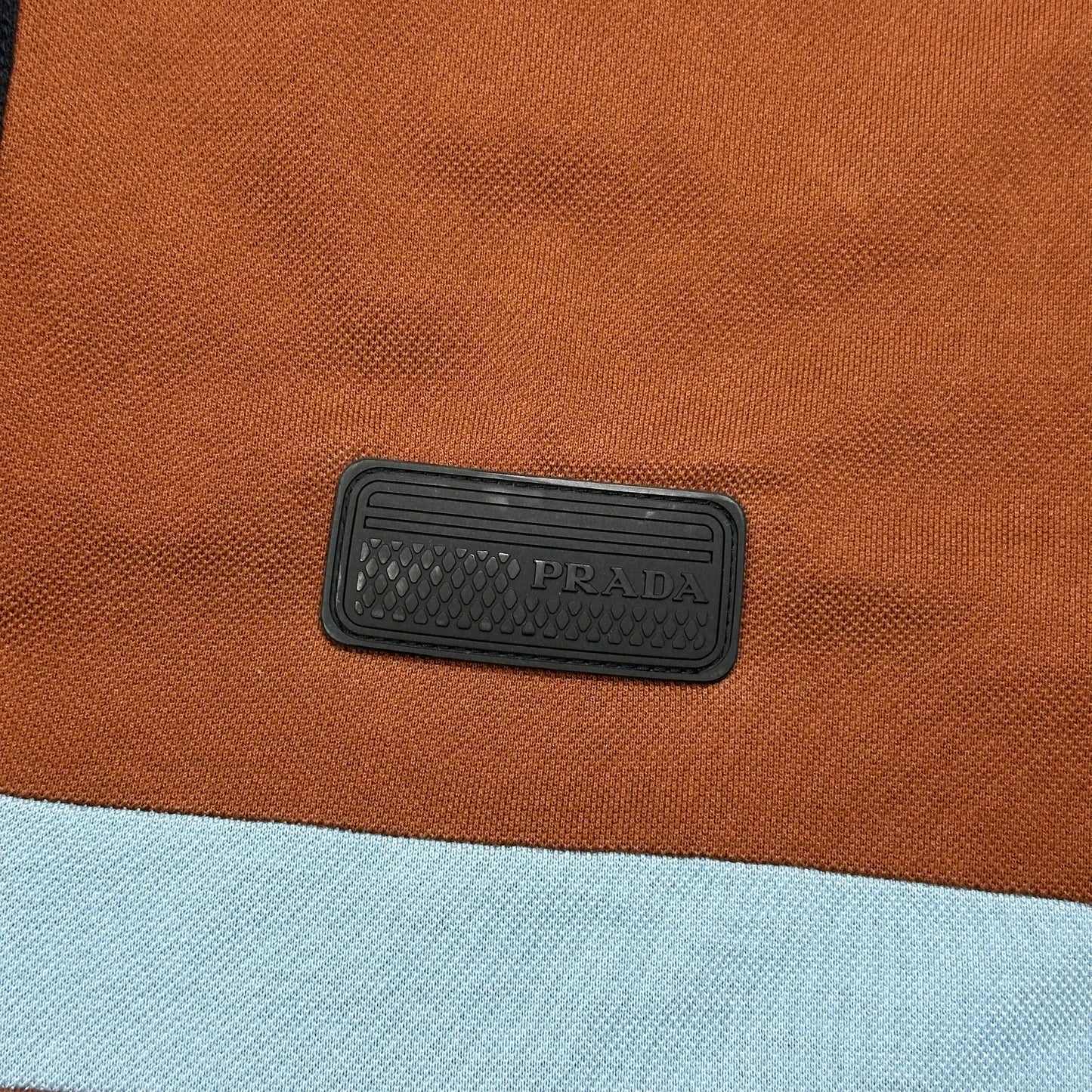 Prada 2018 Rubber Race Logo Asymmetrical Panelled Shirt - L