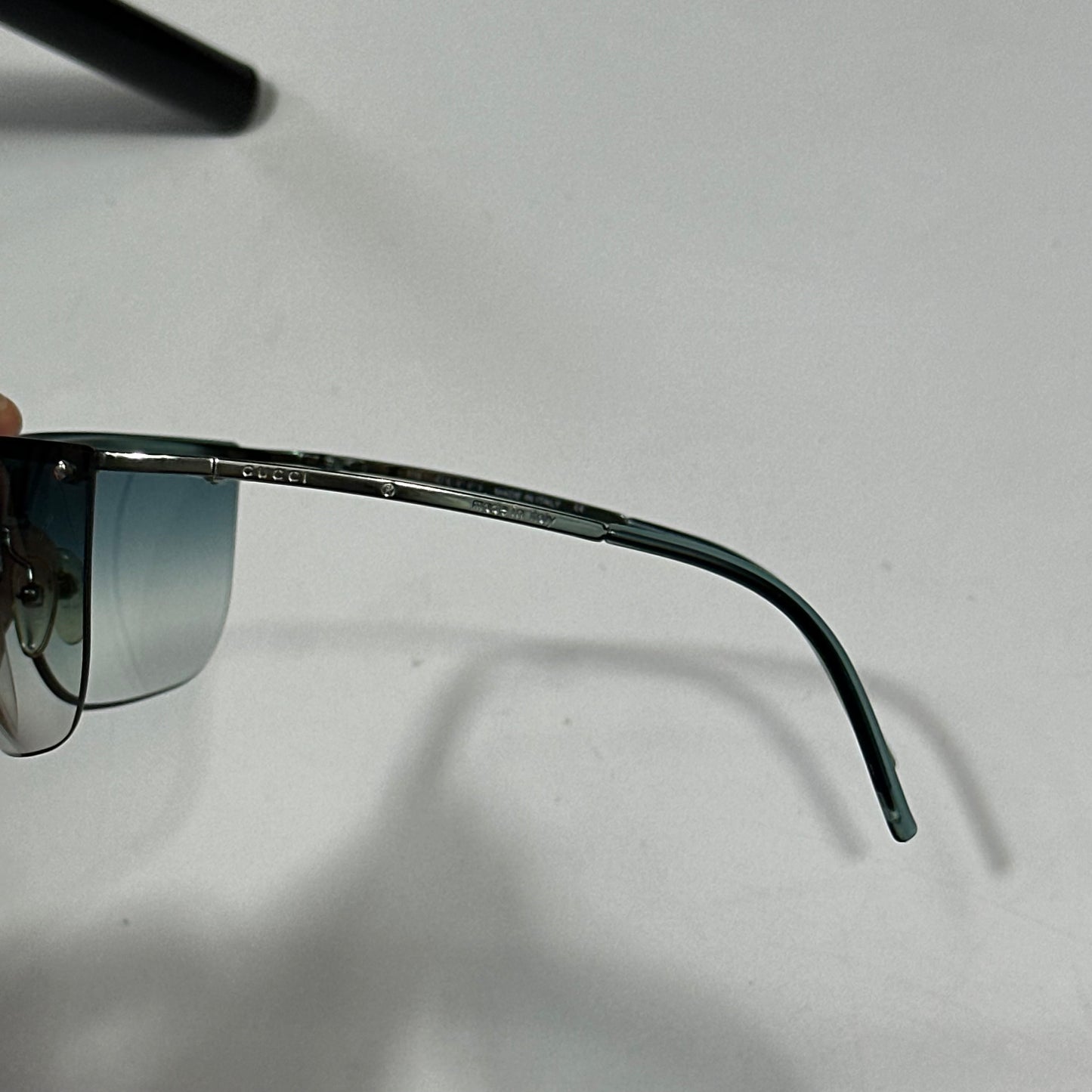 Gucci 00’s Gradient Half Frame Shield Sunglasses