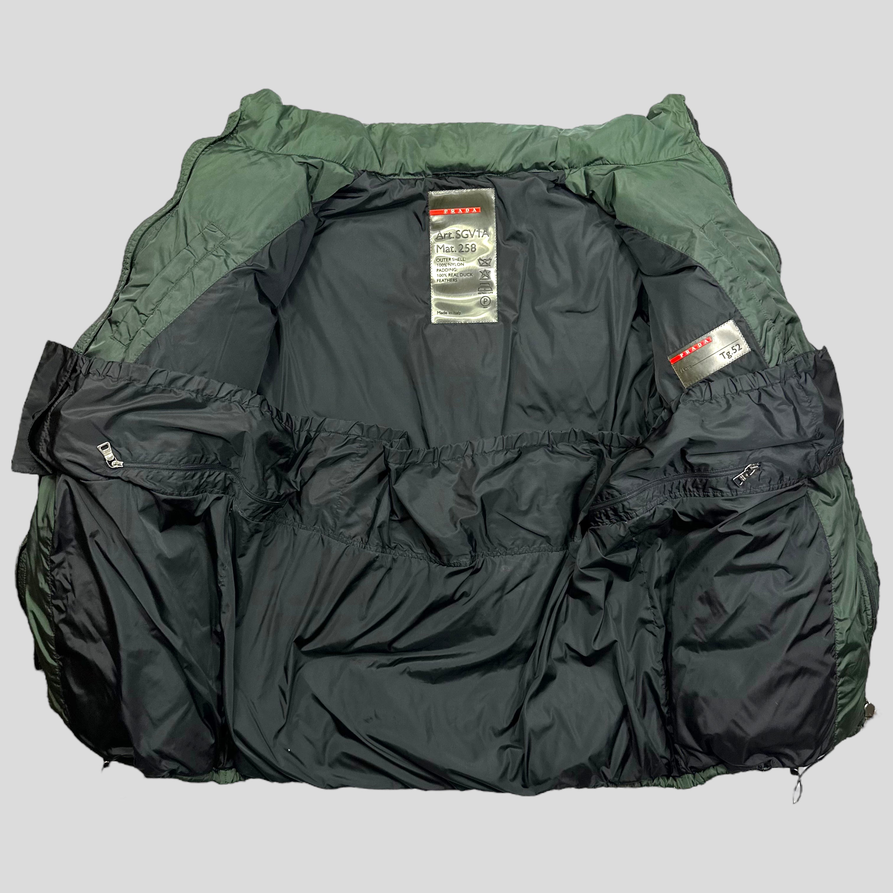 Prada Sport AW99 Nylon Down Technical Toggle Puffer - IT52