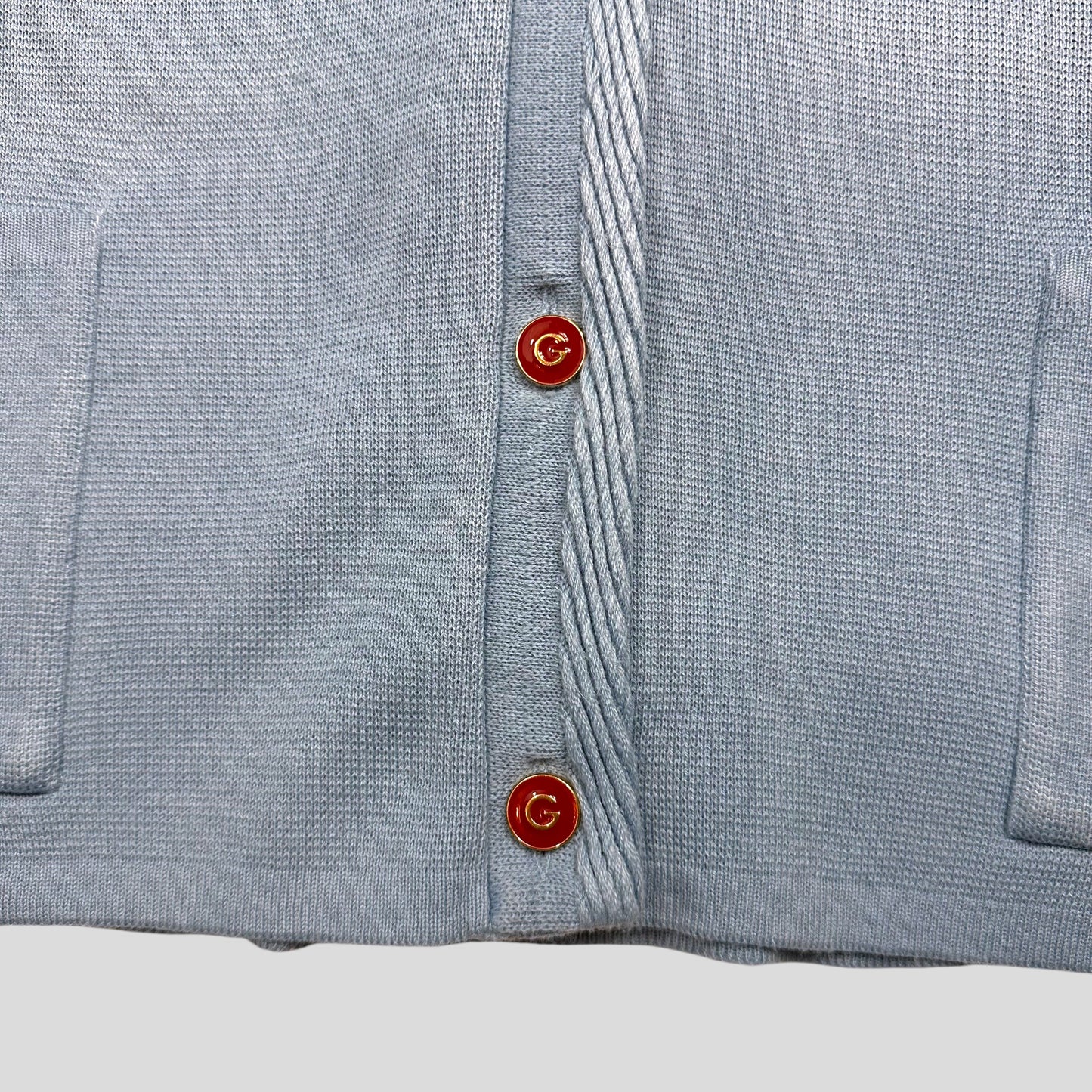 Gucci by Tom Ford 00’s Baby Blue Cable Knit Oversized Cardigan - M/L