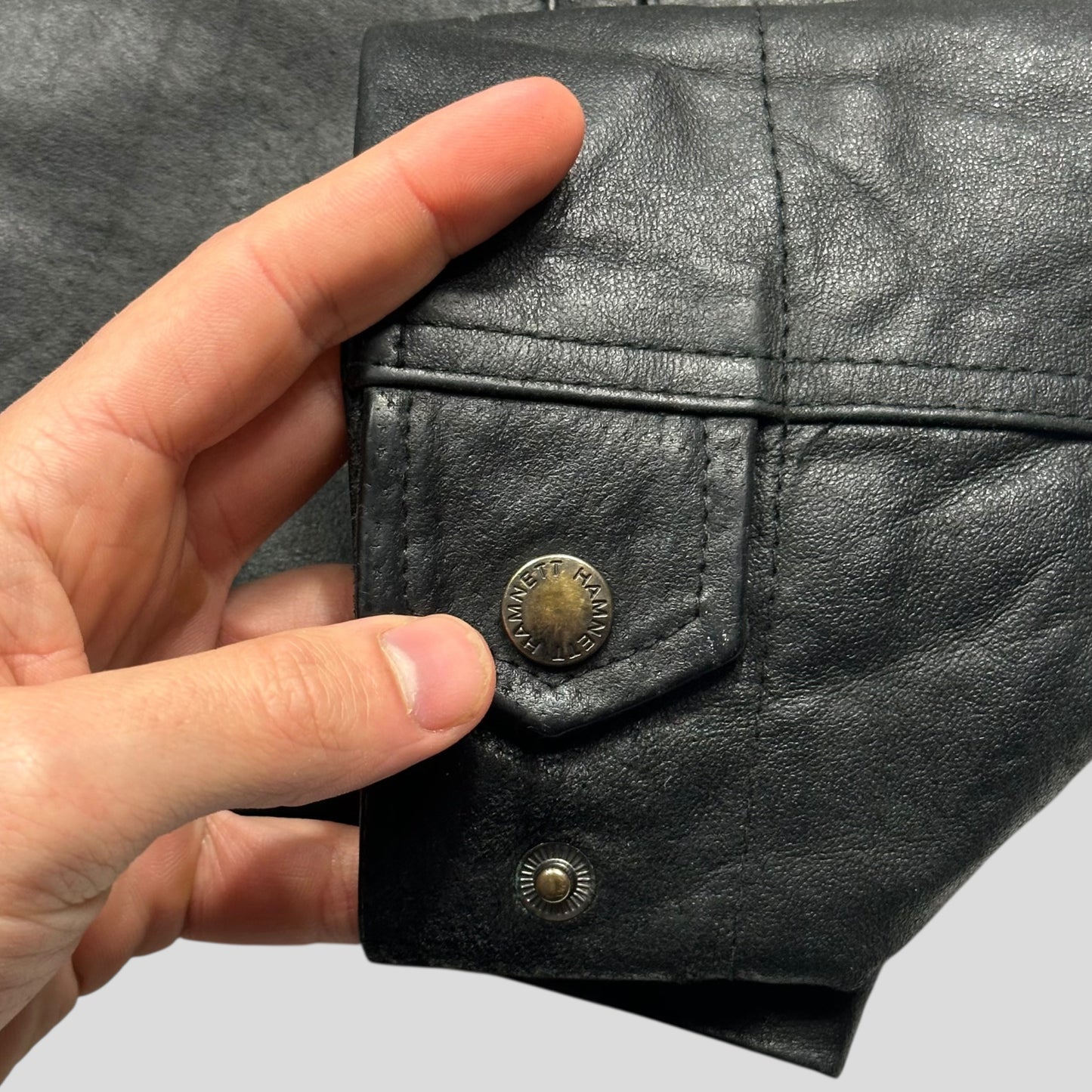 Kathrine Hamnet 00’s Nylon Hood Quilted Leather Moto Jacket - M