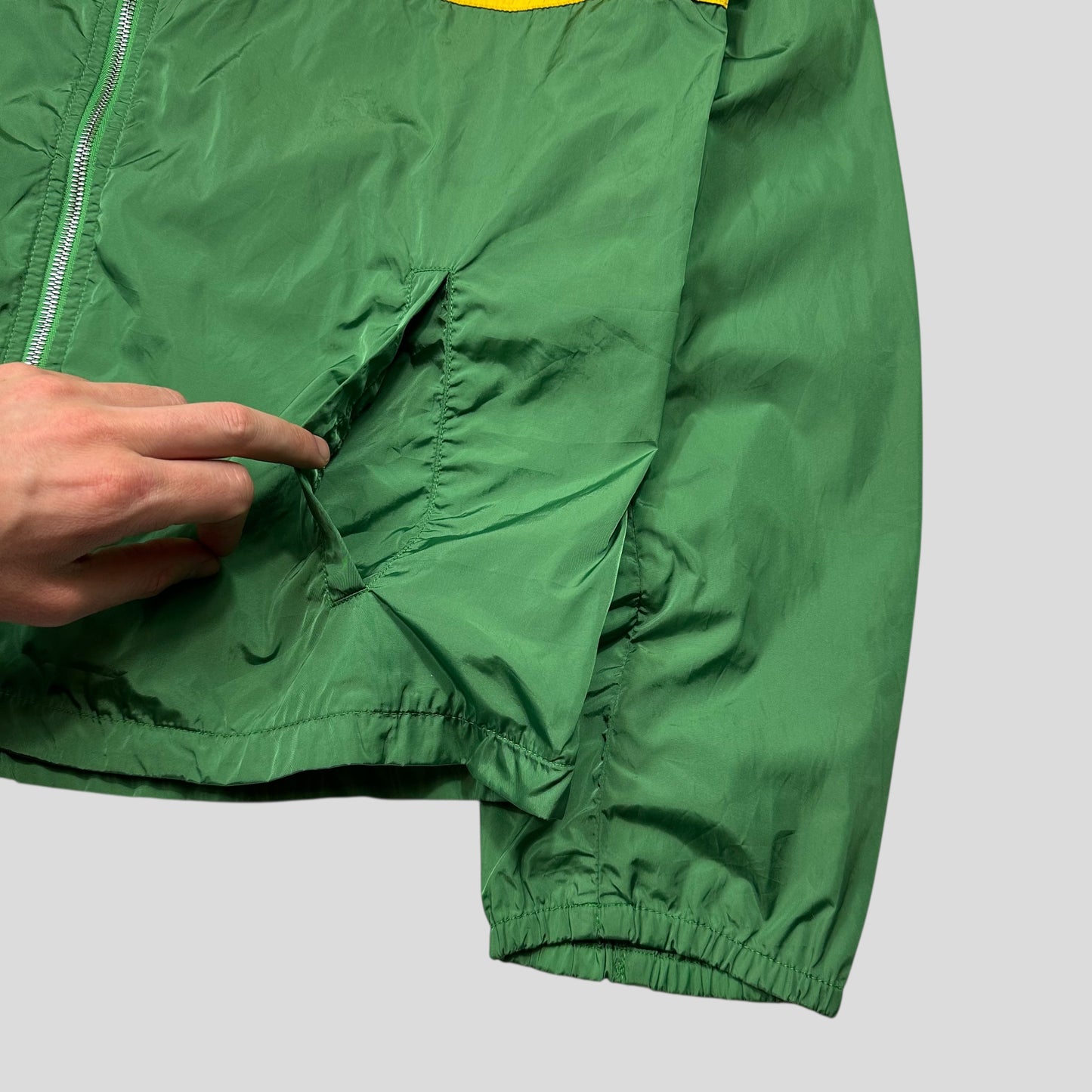 Prada Milano SS00 Apple Green Nylon Panelled Windbreaker Jacket - IT54 (L)