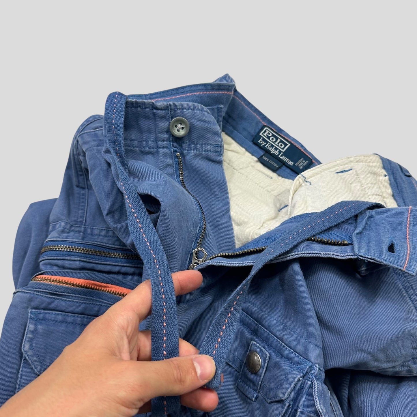 Polo 90’s Ralph Lauren Washed Multipocket Cargo Trousers - 34-36