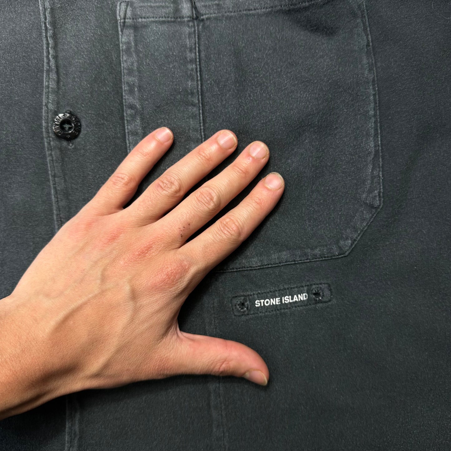 Stone Island 1999 Heavy Cotton Spellout Carpenter Shirt - M (L)