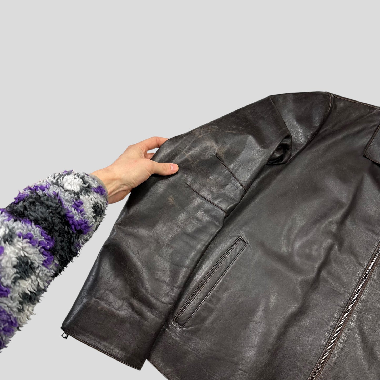 Neil Barrett AW00 Leather Moto Backpack Jacket - M/L