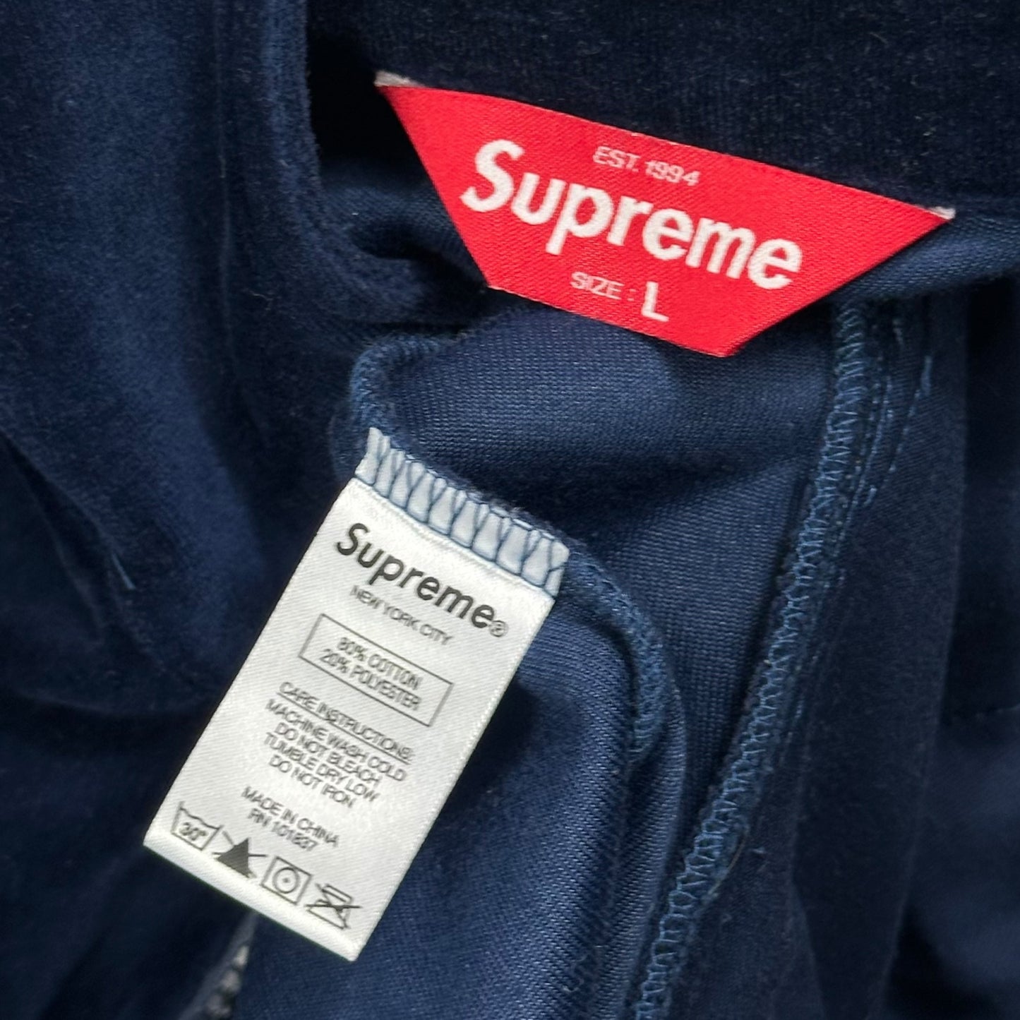 Supreme FW18 Velour Blue and Pink Piped Tracksuit Set - M/L