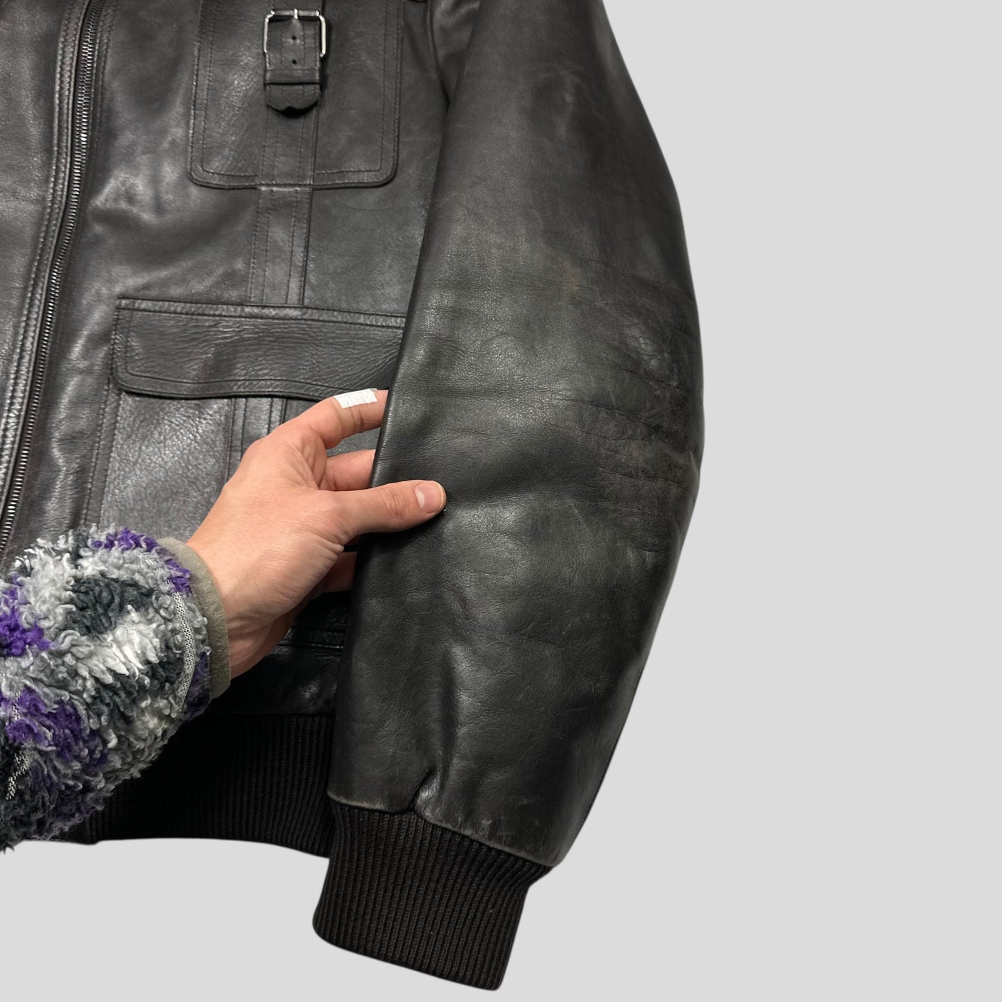 Neil Barrett 00’s Multipocket Buckle Lambs Leather Moto Jacket - L