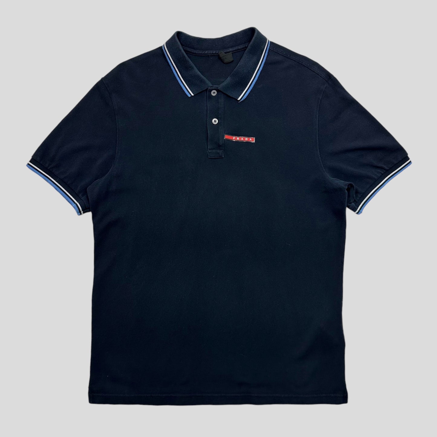 Prada Milano 2017 Navy Red Tab Polo - L/XL