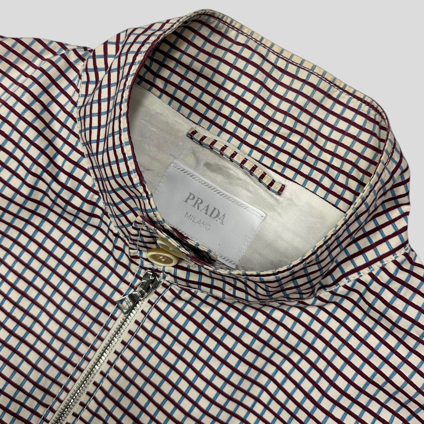 Prada SS08 Grid Checkered Multi Logo Bomber Jacket - IT52 (M/L)