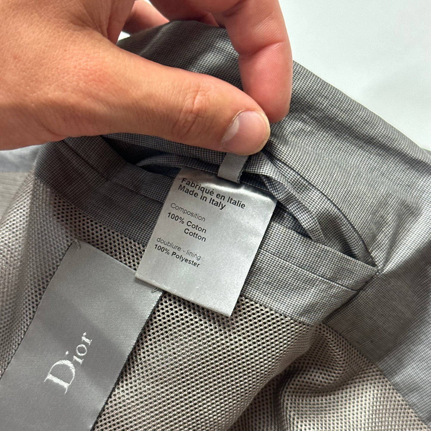 Dior Homme 2010 Bee Varsity Microcheck Cotton Bomber Jacket - M