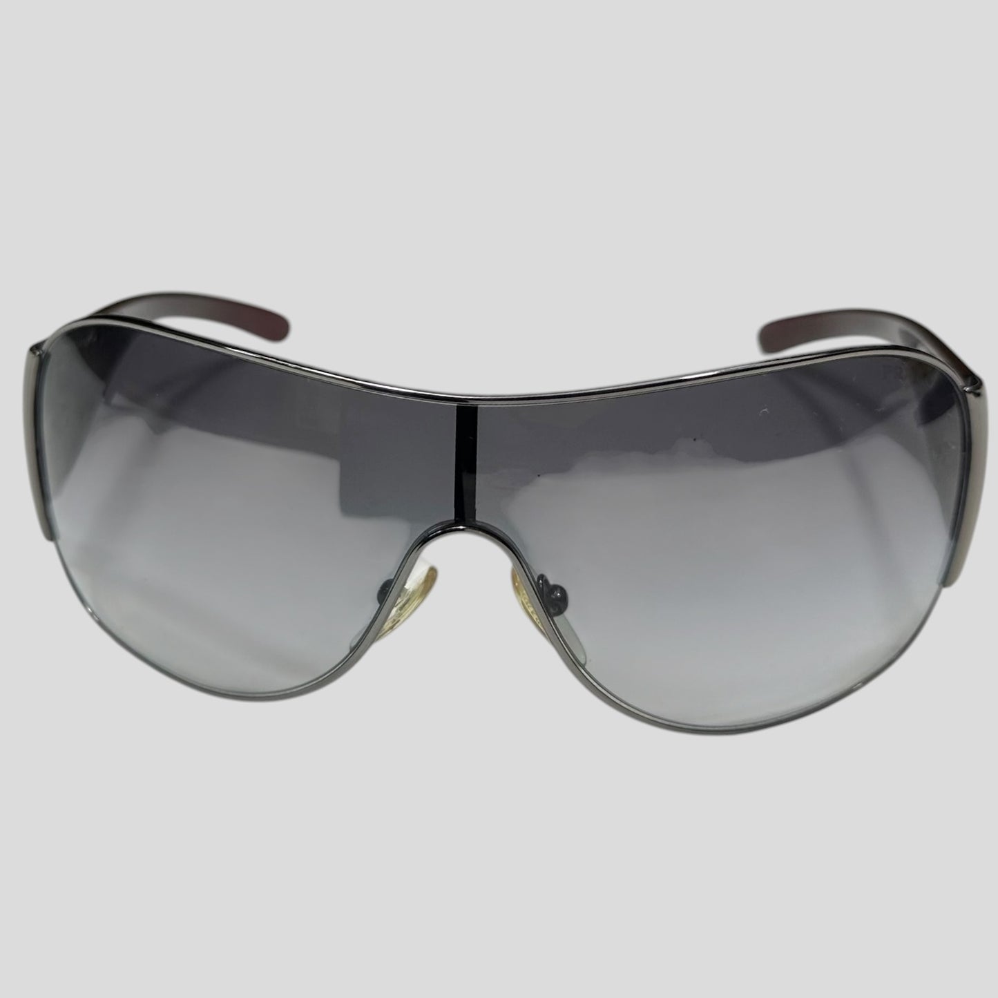 Prada Milano 00’s Triangle Logo Gradient Shield Sunglasses