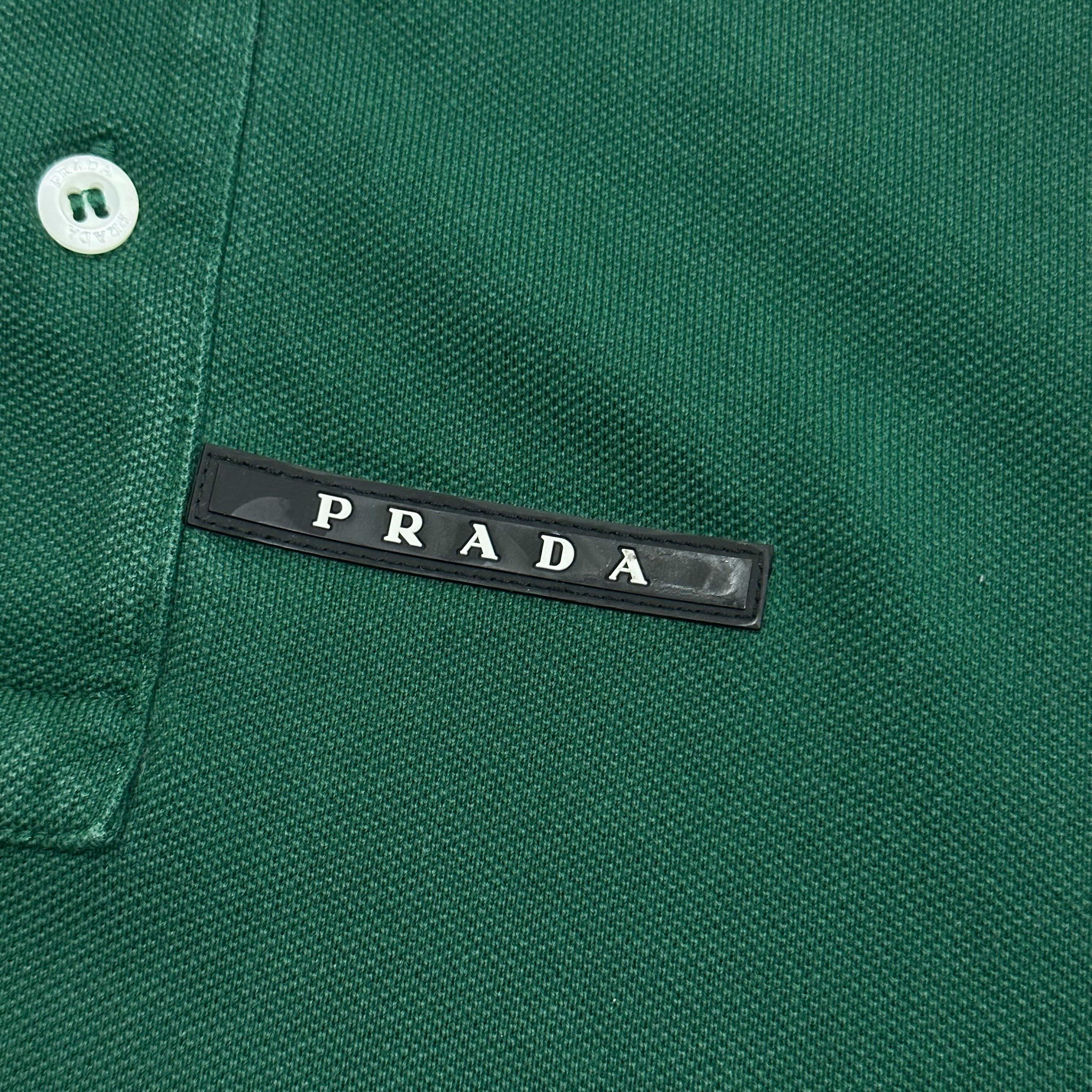 Green prada polo shirt best sale