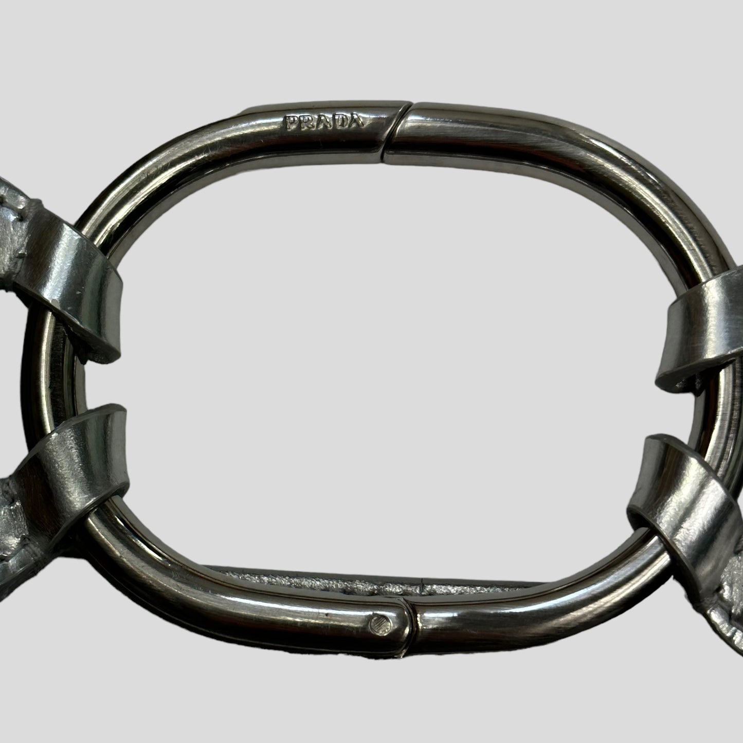 Prada Milano 90’s Astro Leather Metal Buckle Belt