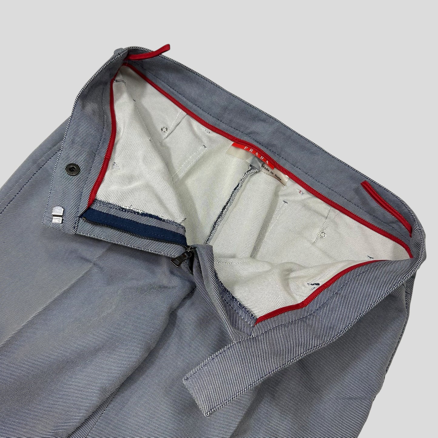 Prada Sport AW00 Textured Two-Tone Pleated Trousers - IT42