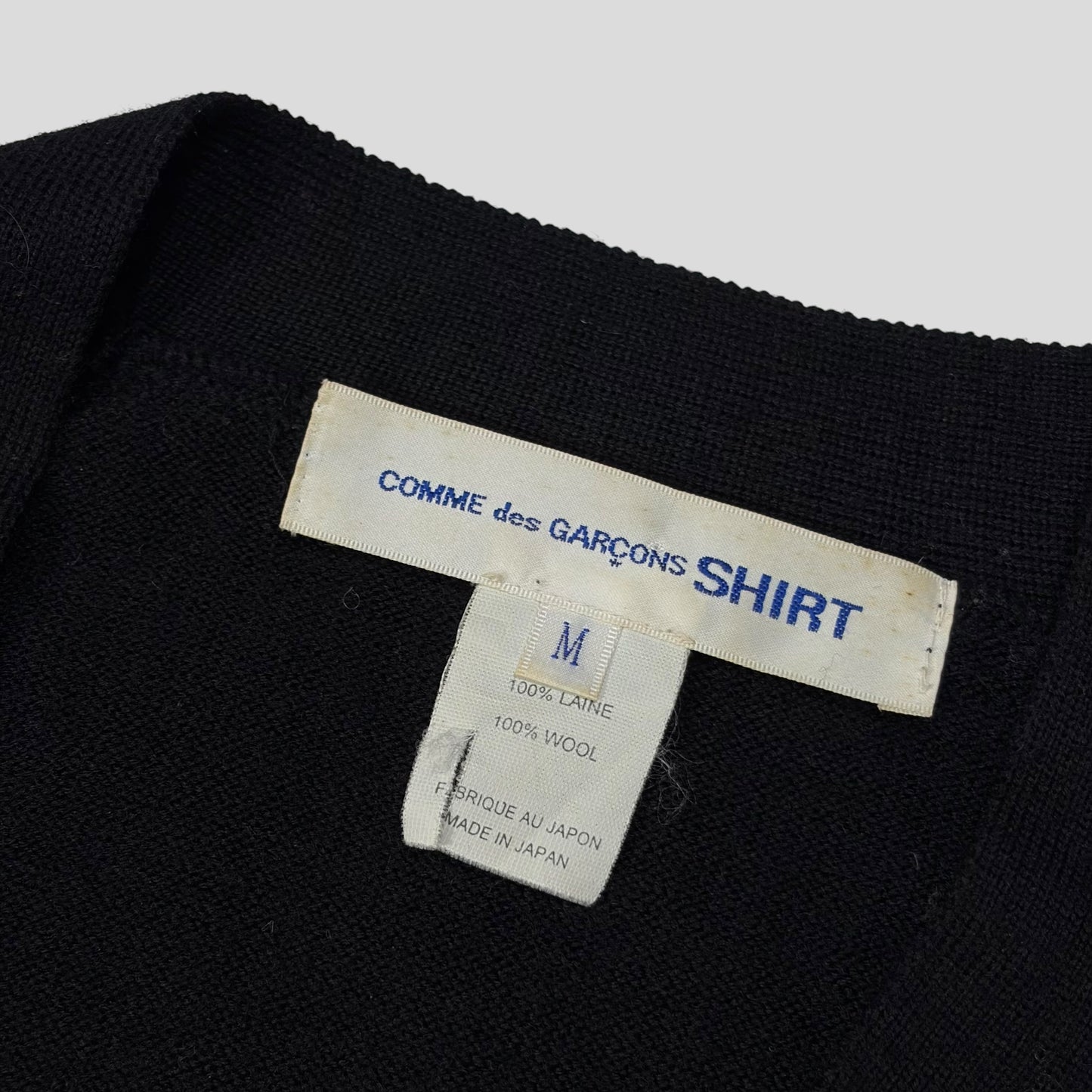 Comme Des Garçons SHIRT Wool Panelled Cardigan Jacket - S/M