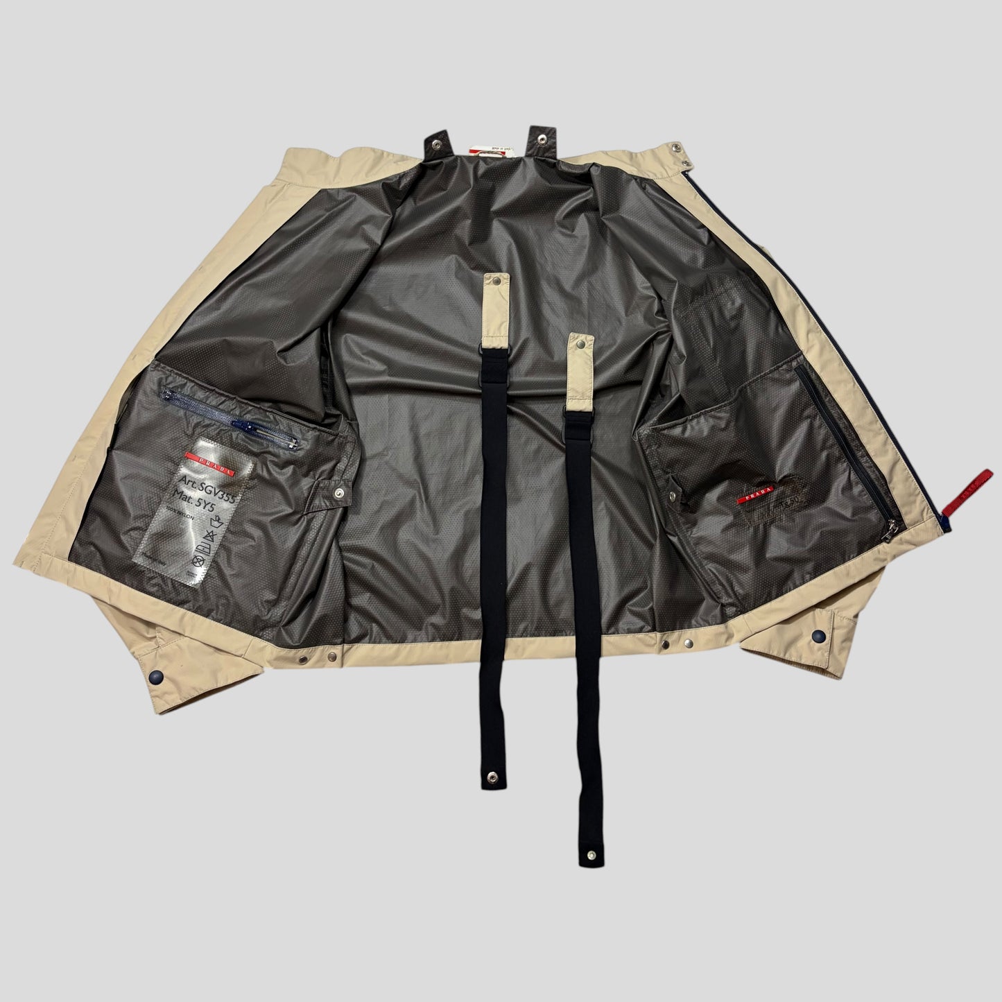 Prada Sport AW00 Goretex Backpack Strap Packable Bag Jacket - M/L