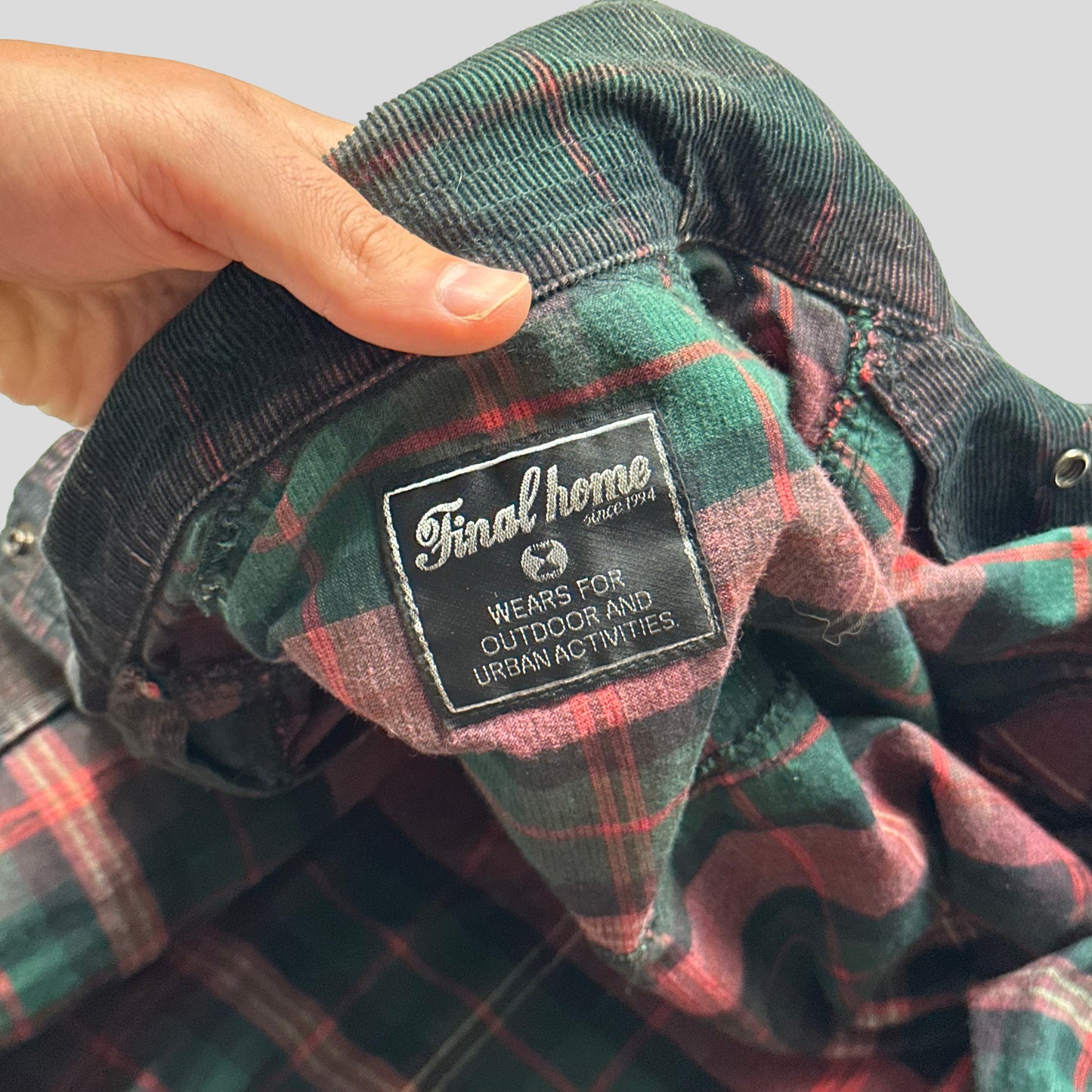 Final Home Corduroy Plaid Cropped Jacket - M (S)