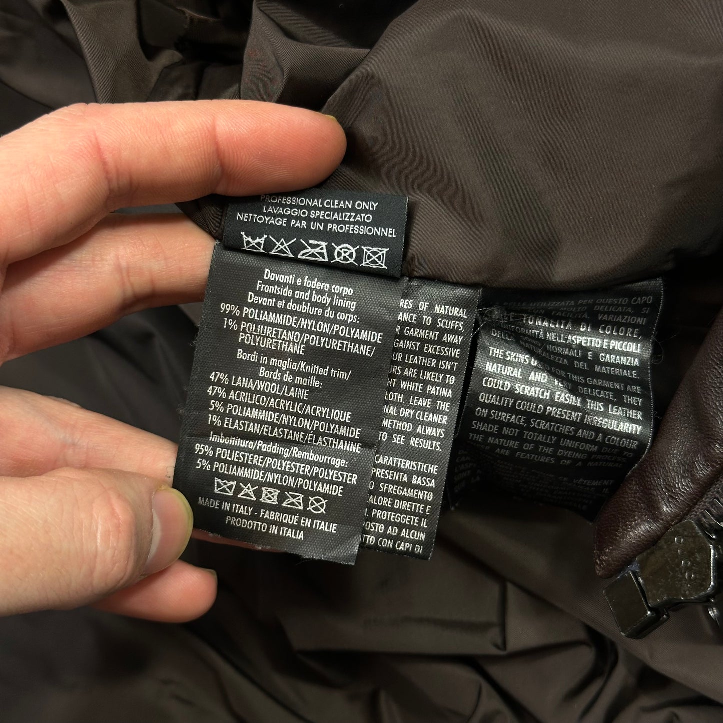 Gucci Brown Nappa Leather Hybrid Logo Bomber Jacket - IT46 (S)