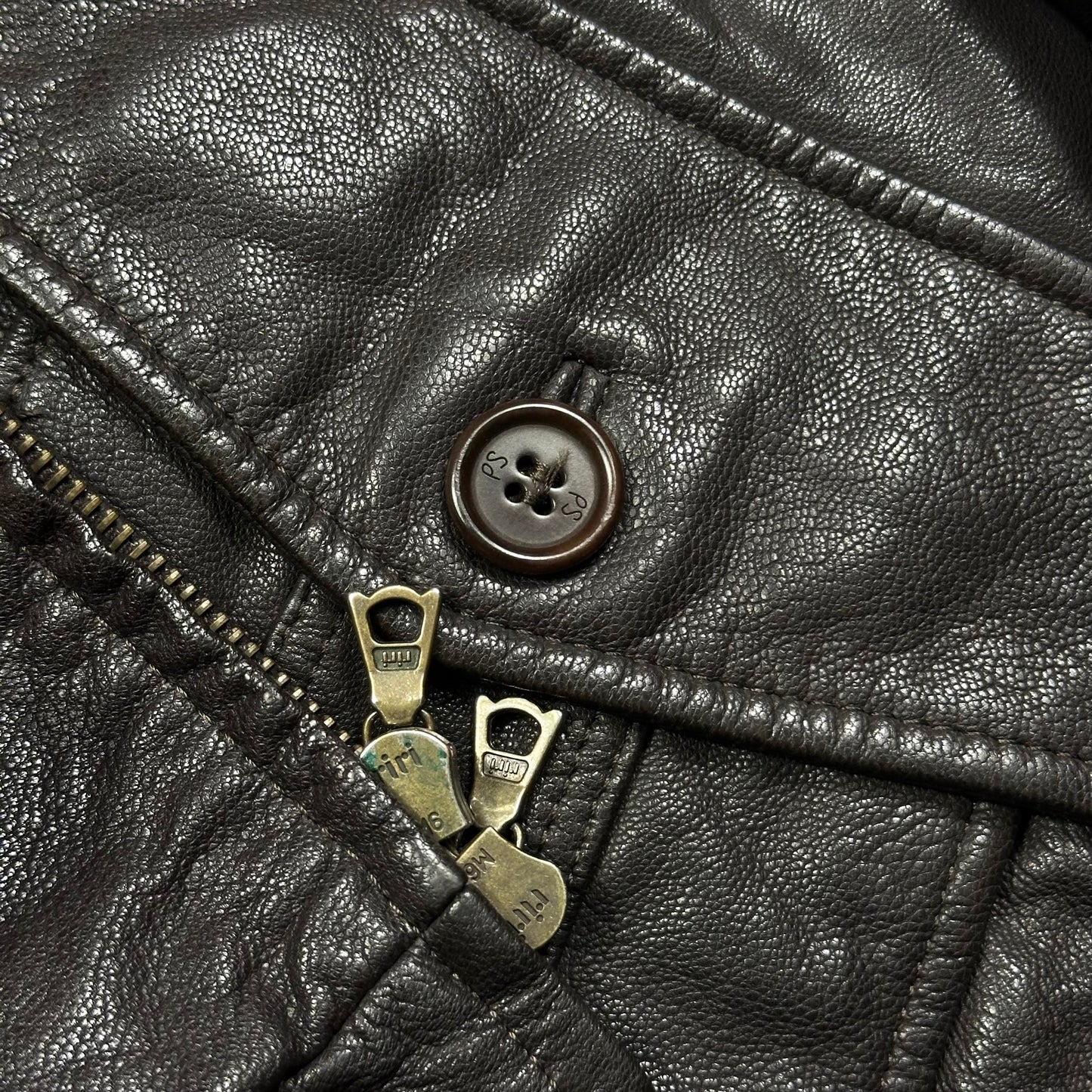 Paul Smith 00’s Multipocket Leather Nylon Lined Jacket - L/XL