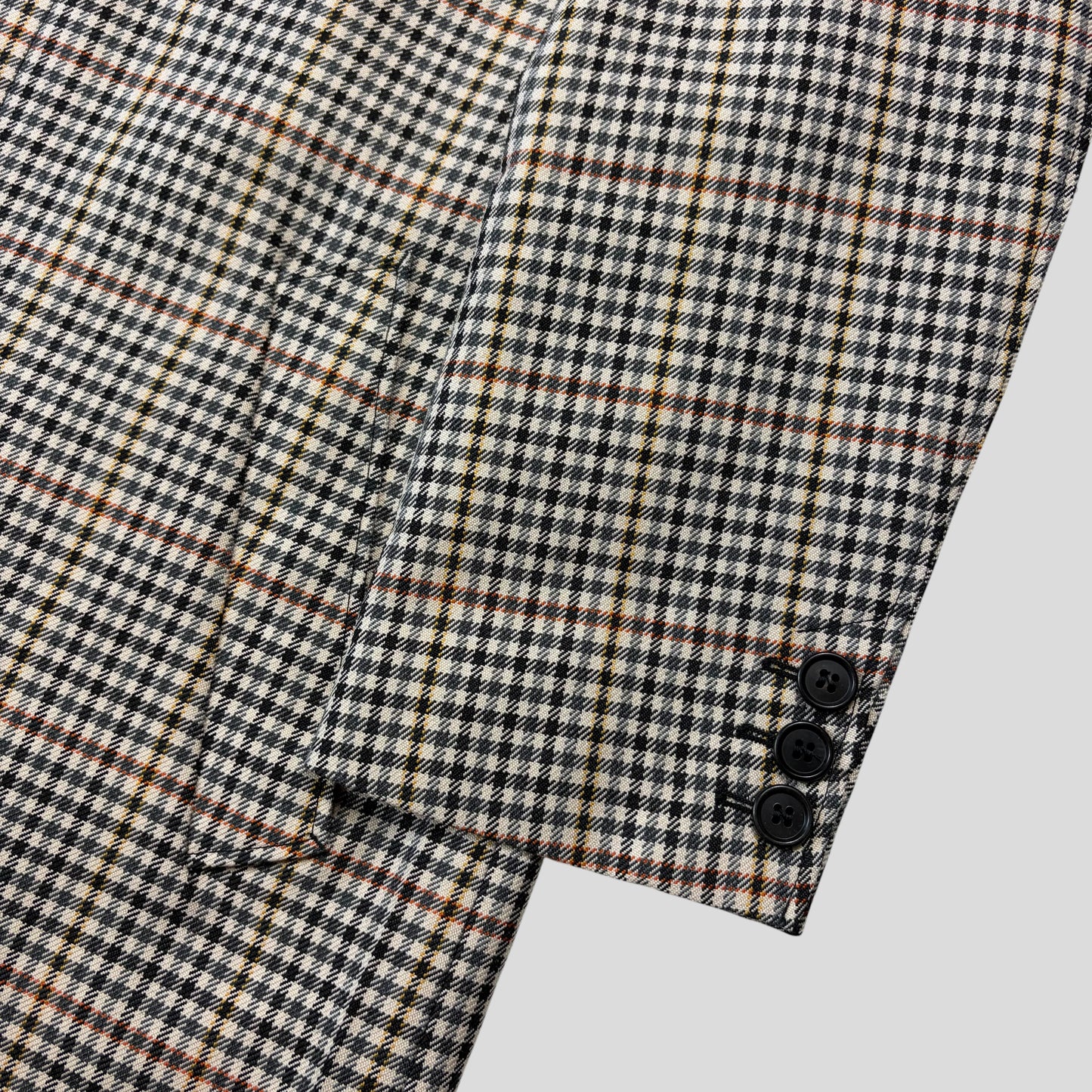Prada 2020 Plaid Houndstooth Impermeable Virgin Wool Car Coat  - M