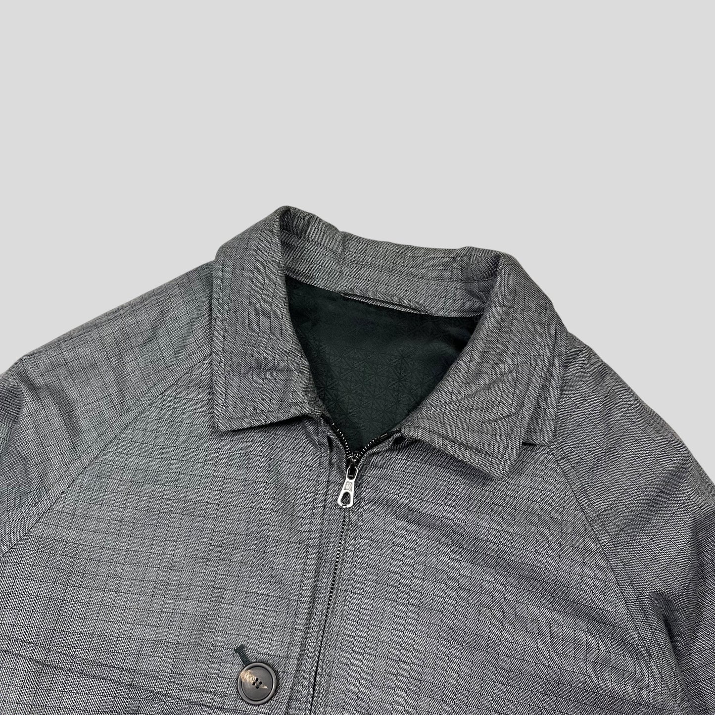 Hardy Amies AW07 Ripstop Grid Asymmetrical Harrington Jacket - M