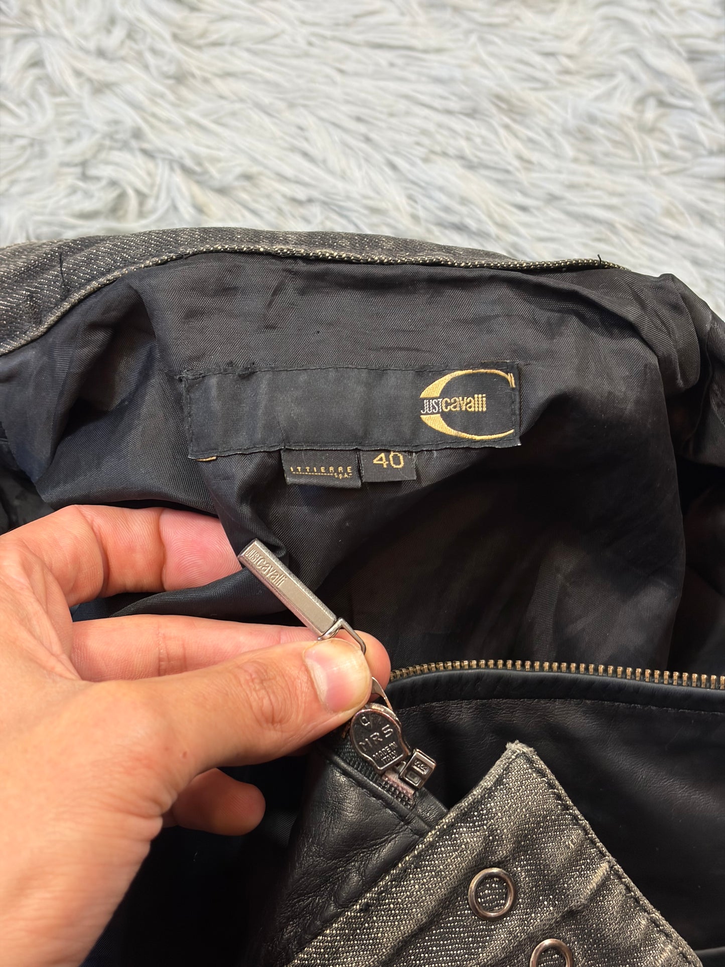 Just Cavalli 00’s Women’s Leather Rocker Biker Jacket - IT40