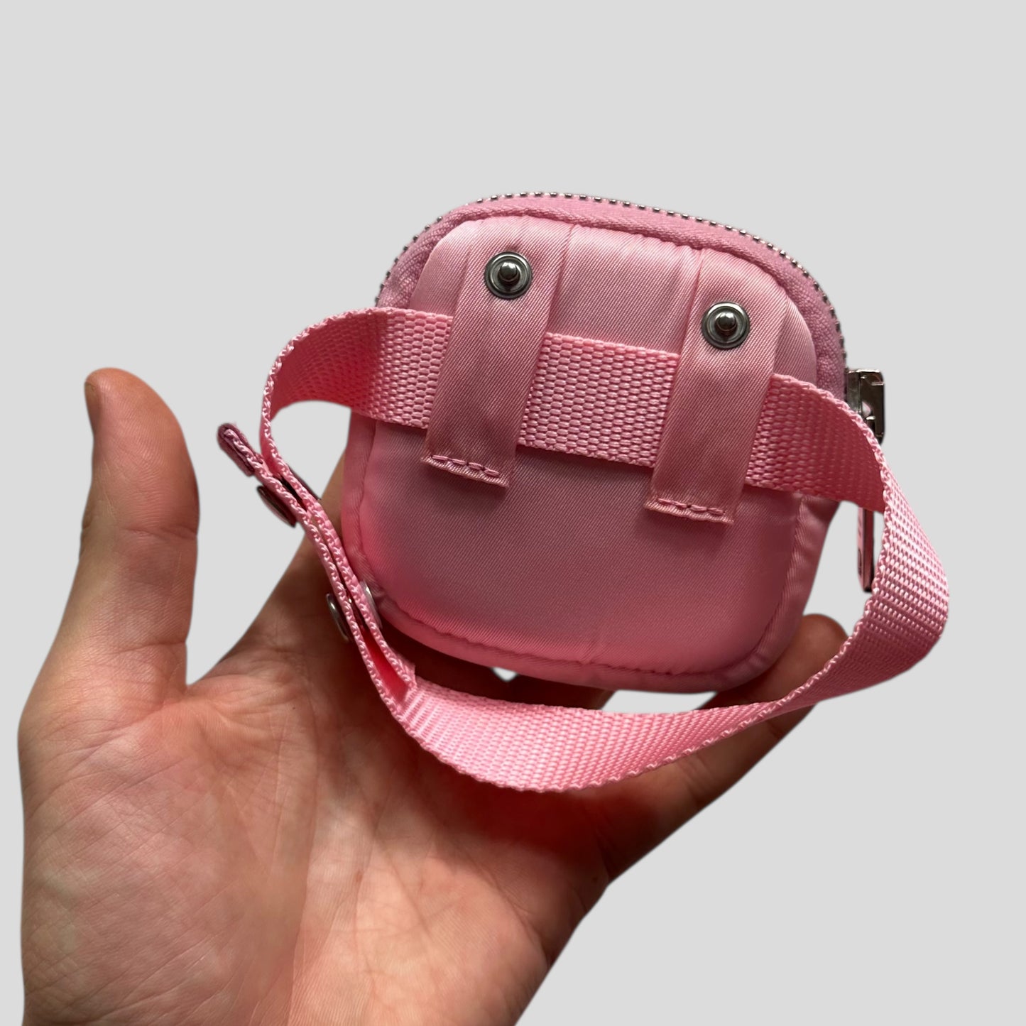 Prada 2020 Baby Pink 3D Triangle Plaque Pouch Re-Nylon Jacket - IT36 (XS-S)