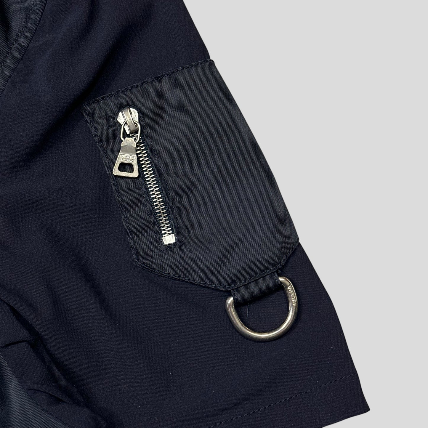 Prada SS00 Gabardine Nylon Hybrid Mini Pocket Shirt - L (M)