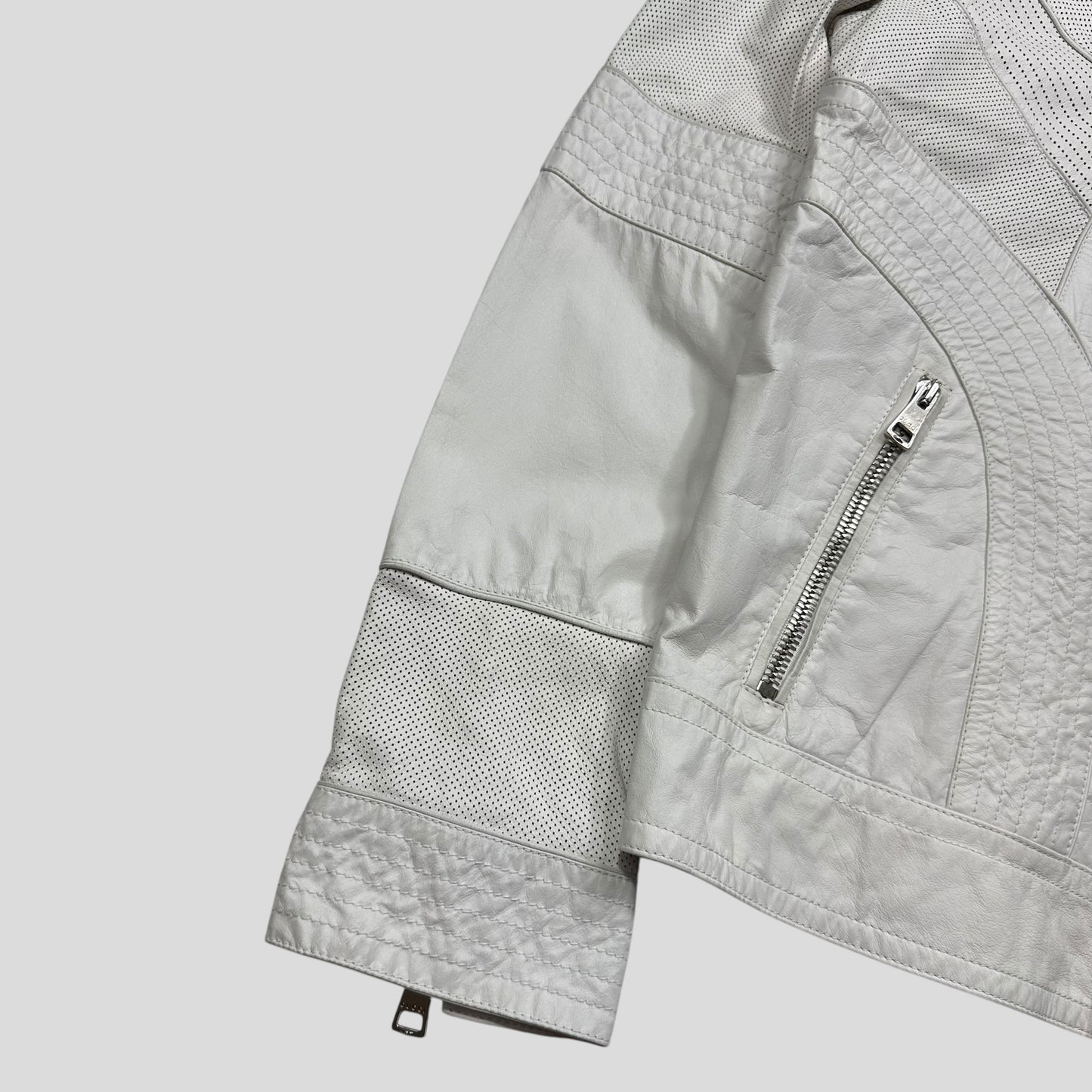 Gucci 2010 Nappa Leather Café Racer Perforated Panelled Biker Jacket - IT52 (M)