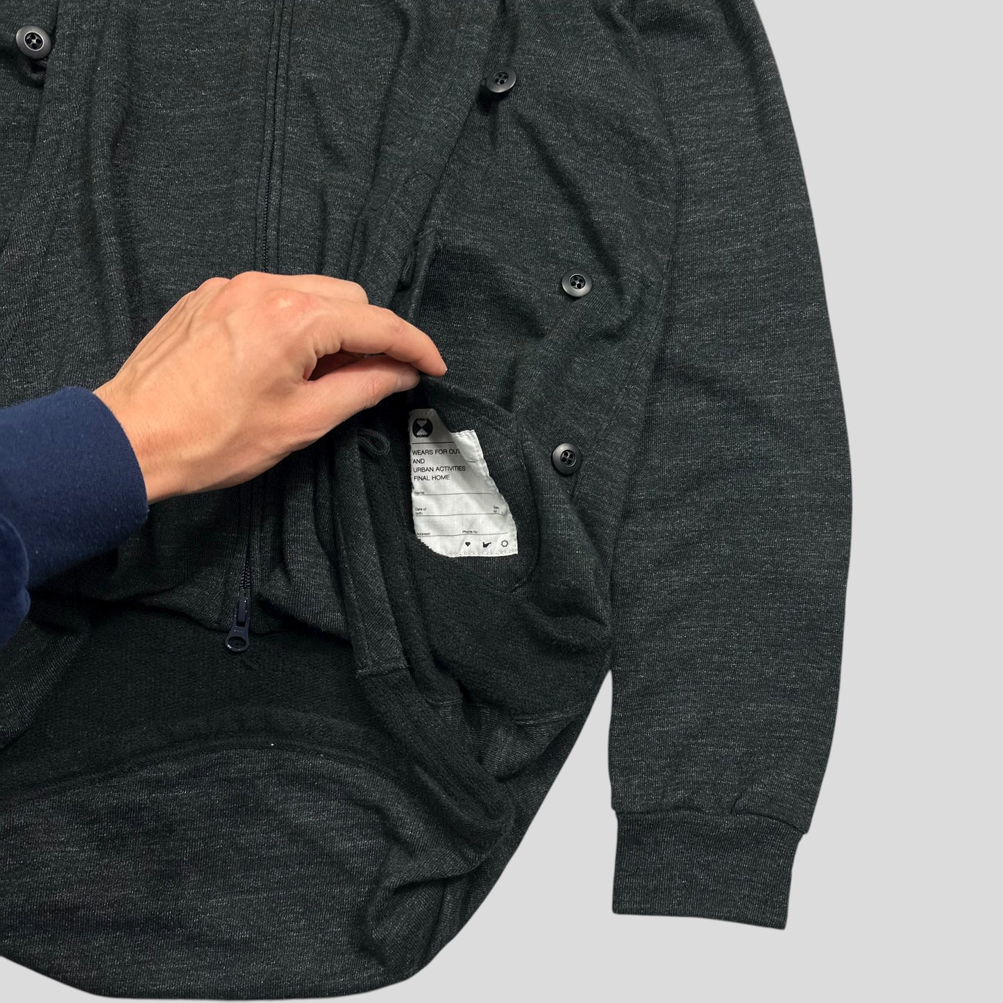 Final Home 00’s 2 in 1 Survival Cardigan Hoodie - S/M