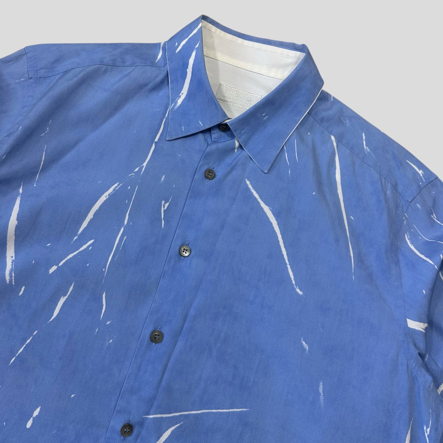 Prada Milano 00’s Sublimation Sky Blue Acid Print Shirt - L