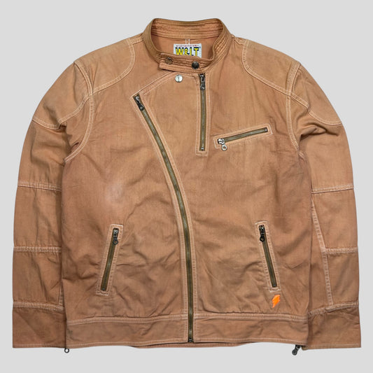 W+LT 1997 Peach Asymmetrical Heavy Cotton Moto Jacket - L
