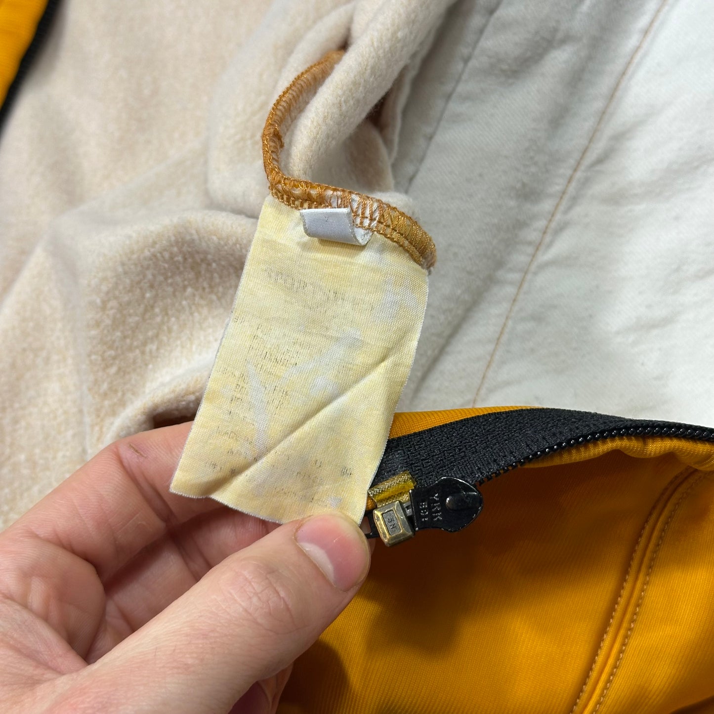 Stone Island AW04 Denims Spellout Logo Mustard Track Jacket - M
