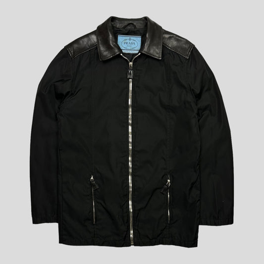 Prada Milano 90’s Leather & Nylon Jacket - 8-10