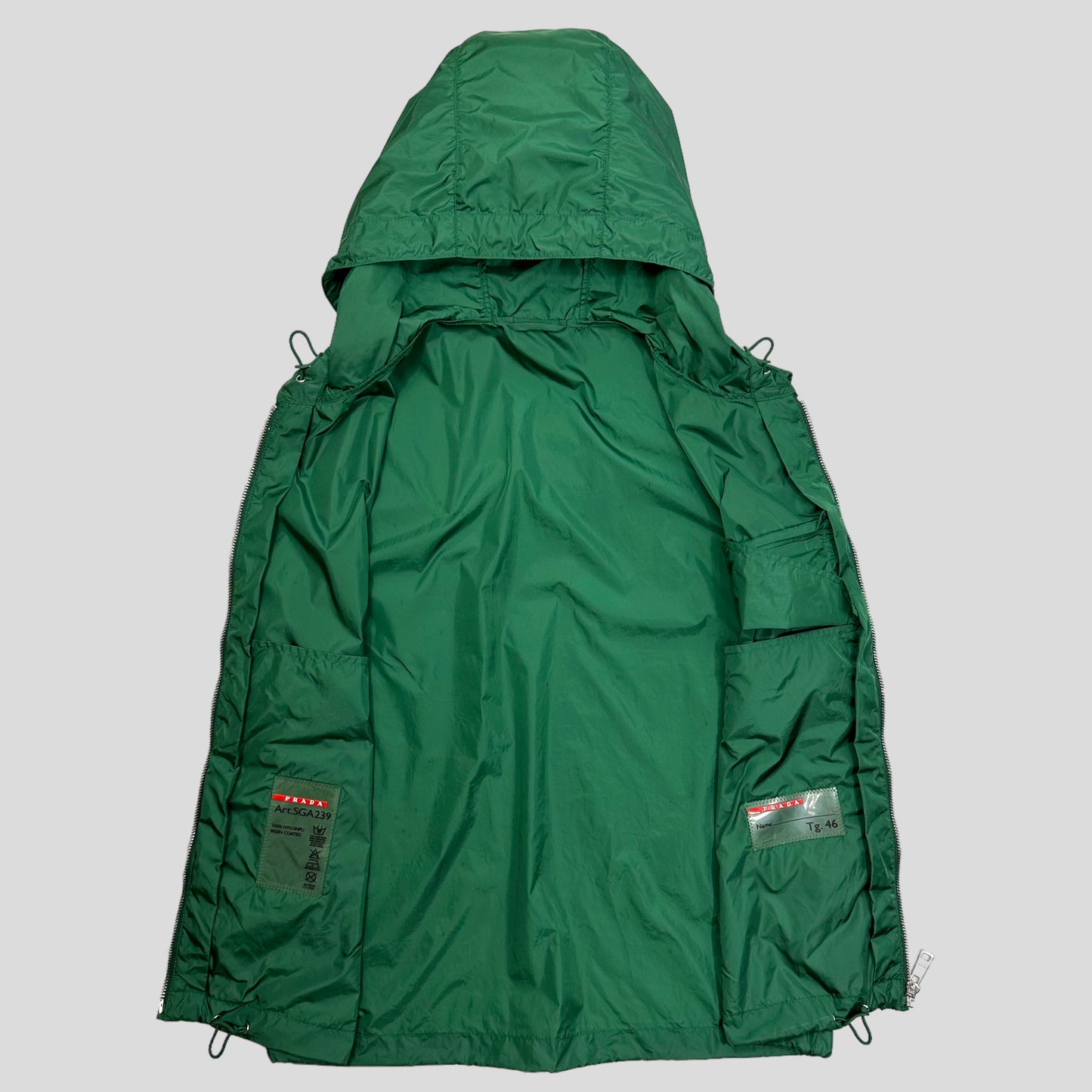 Prada Milano 2013 Emerald Green Nylon Windbreaker Gilet - IT46