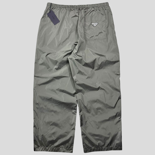 Prada 2024 Light Technical Nylon Baggy Plaque Logo Trousers - L/XL