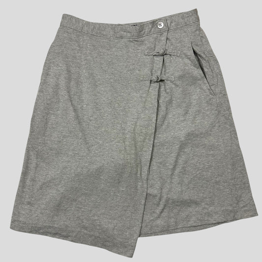 Comme Des Garçons Tricot 1992 Grey Cotton Asymmetric Toggle Skirt - M