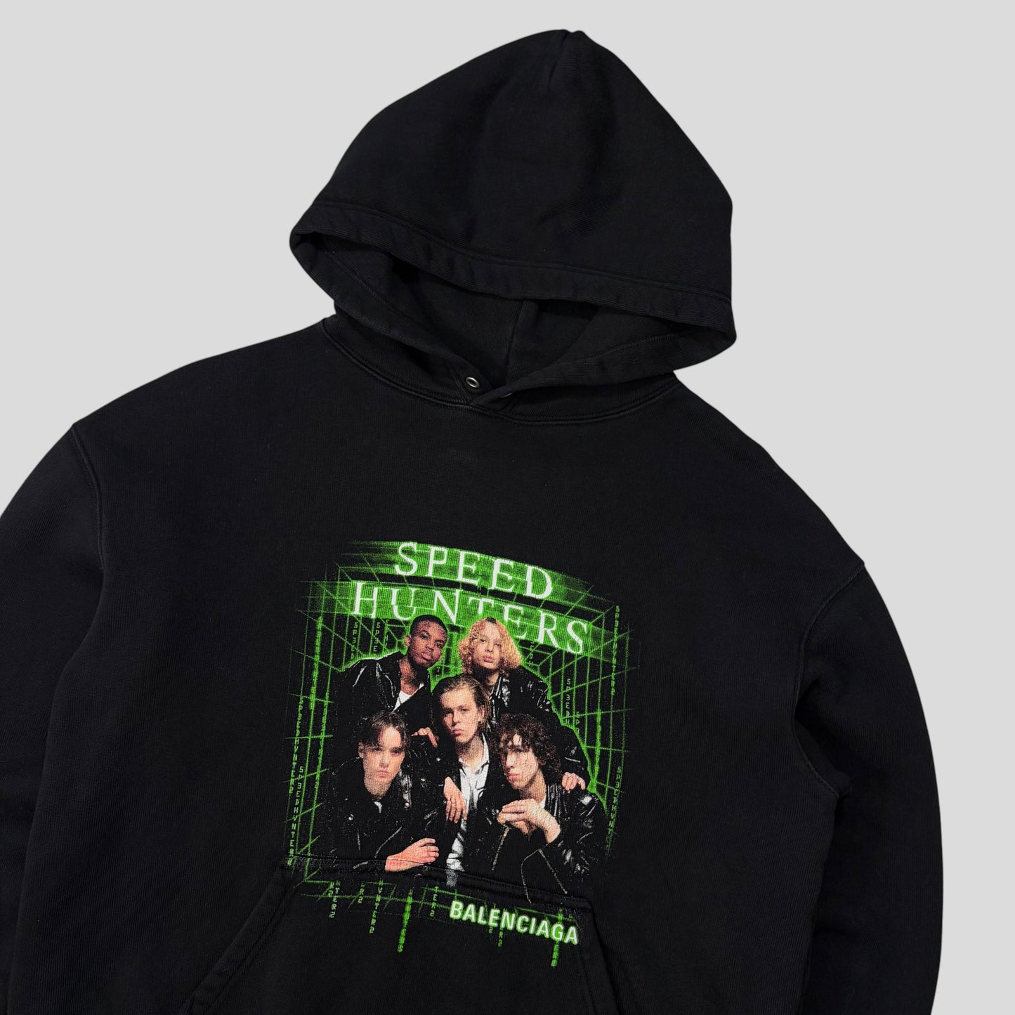 Balenciaga 2018 Speed Hunters Cropped Graphic Hoodie - S