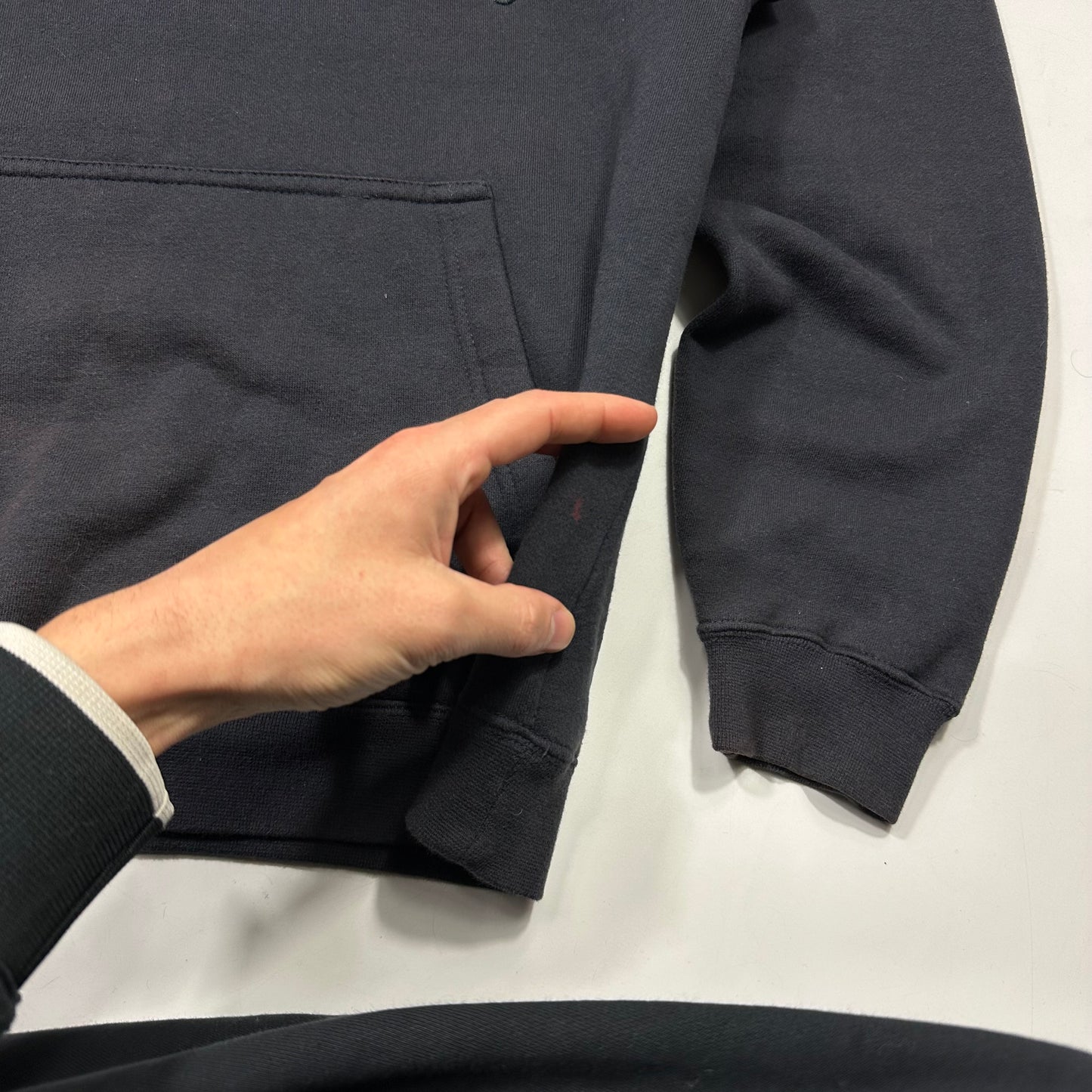 Stussy 00’s Embroidered Appliqué Monogram Logo Boxy Hoodie - S/M