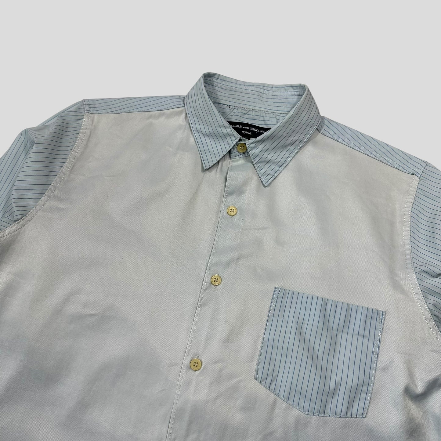 Comme Des Garçons Homme 00’s Striped Mix Material Shirt - M/L