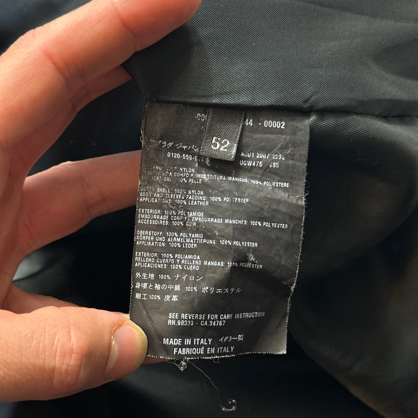 Prada Milano 2007 Gabardine Nylon + Leather Bomber Jacket - IT52 (L)